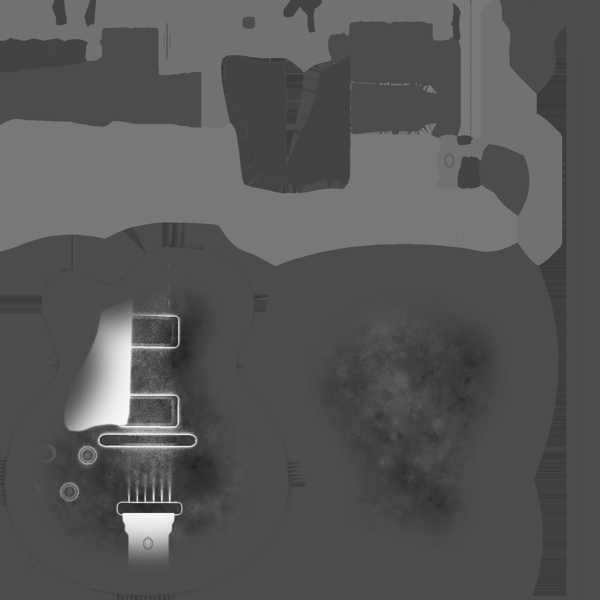 Electric Guitar J07 Dark Wood - Music Instrument Design Low-poly 3D model_24