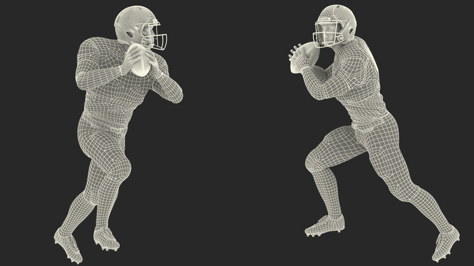 New York Giants American Football Player Running The Ball Fur 3D model_20