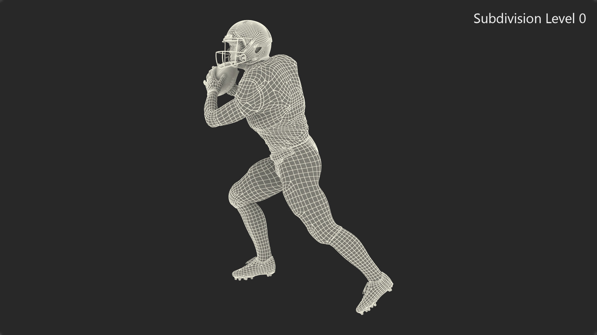 New York Giants American Football Player Running The Ball Fur 3D model_15