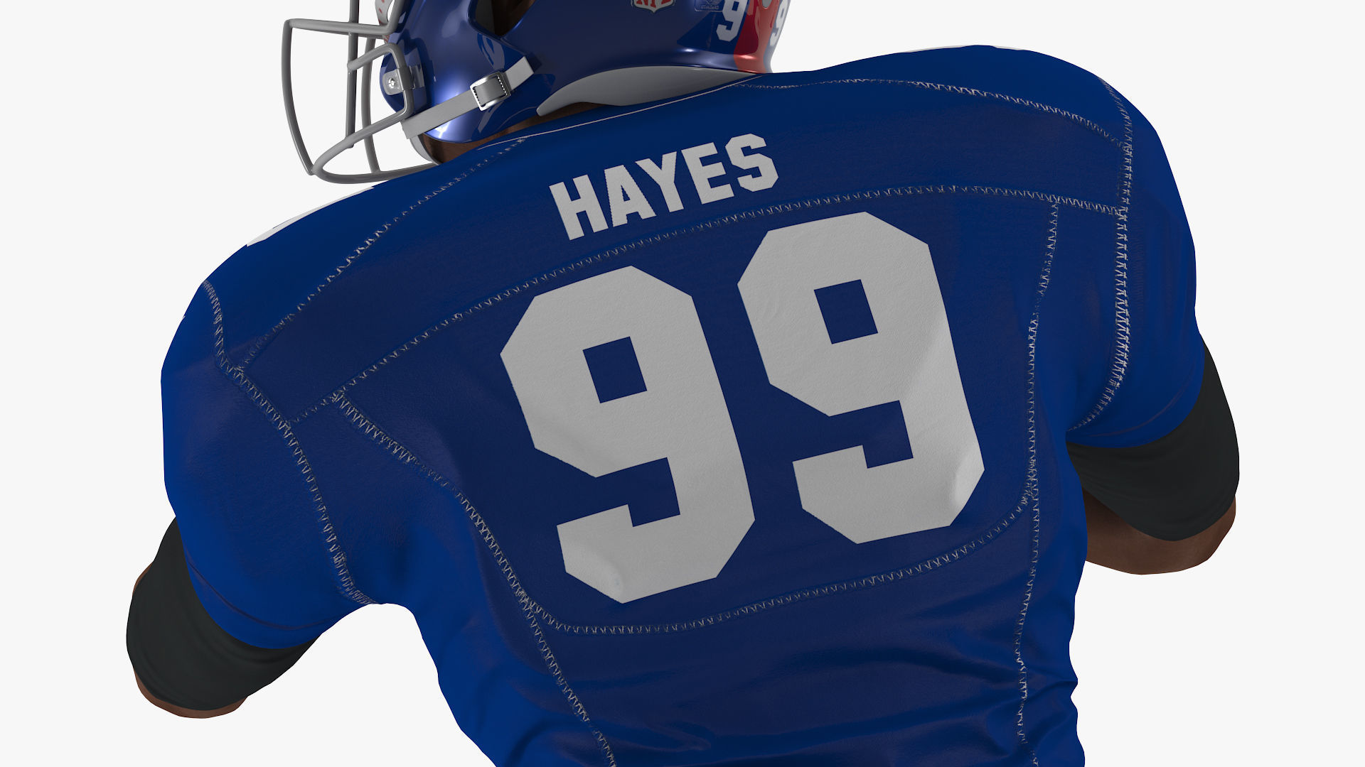 New York Giants American Football Player Running The Ball Fur 3D model_8