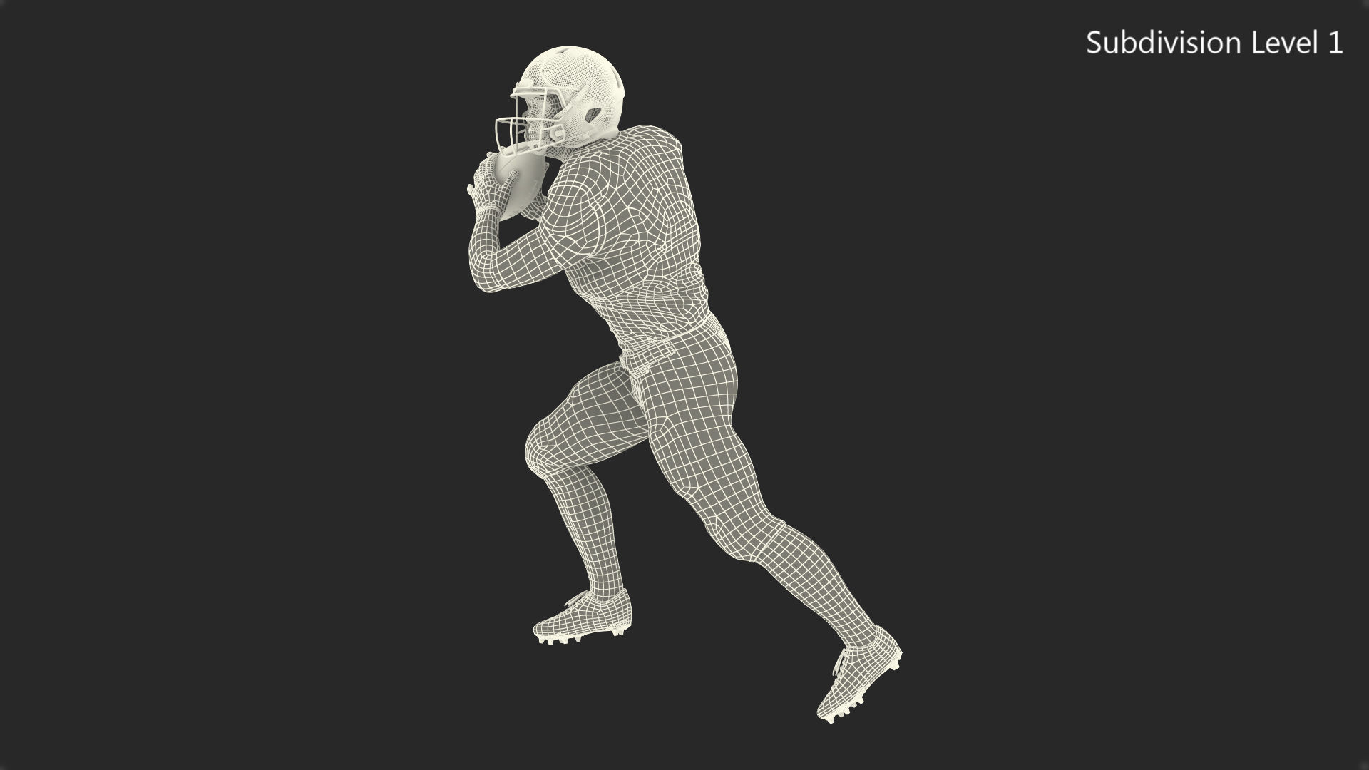 New York Giants American Football Player Running The Ball Fur 3D model_16