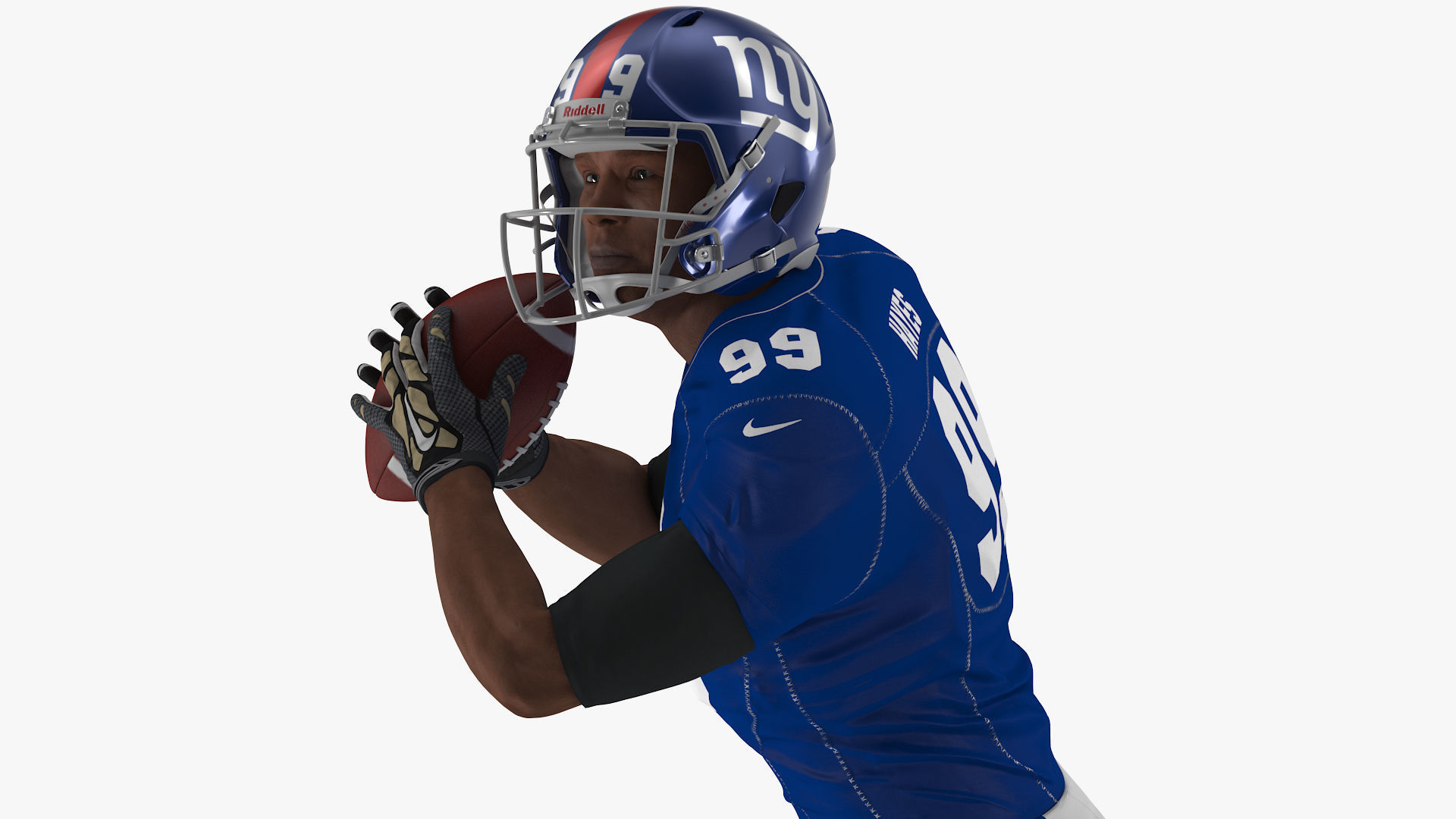 New York Giants American Football Player Running The Ball Fur 3D model_6
