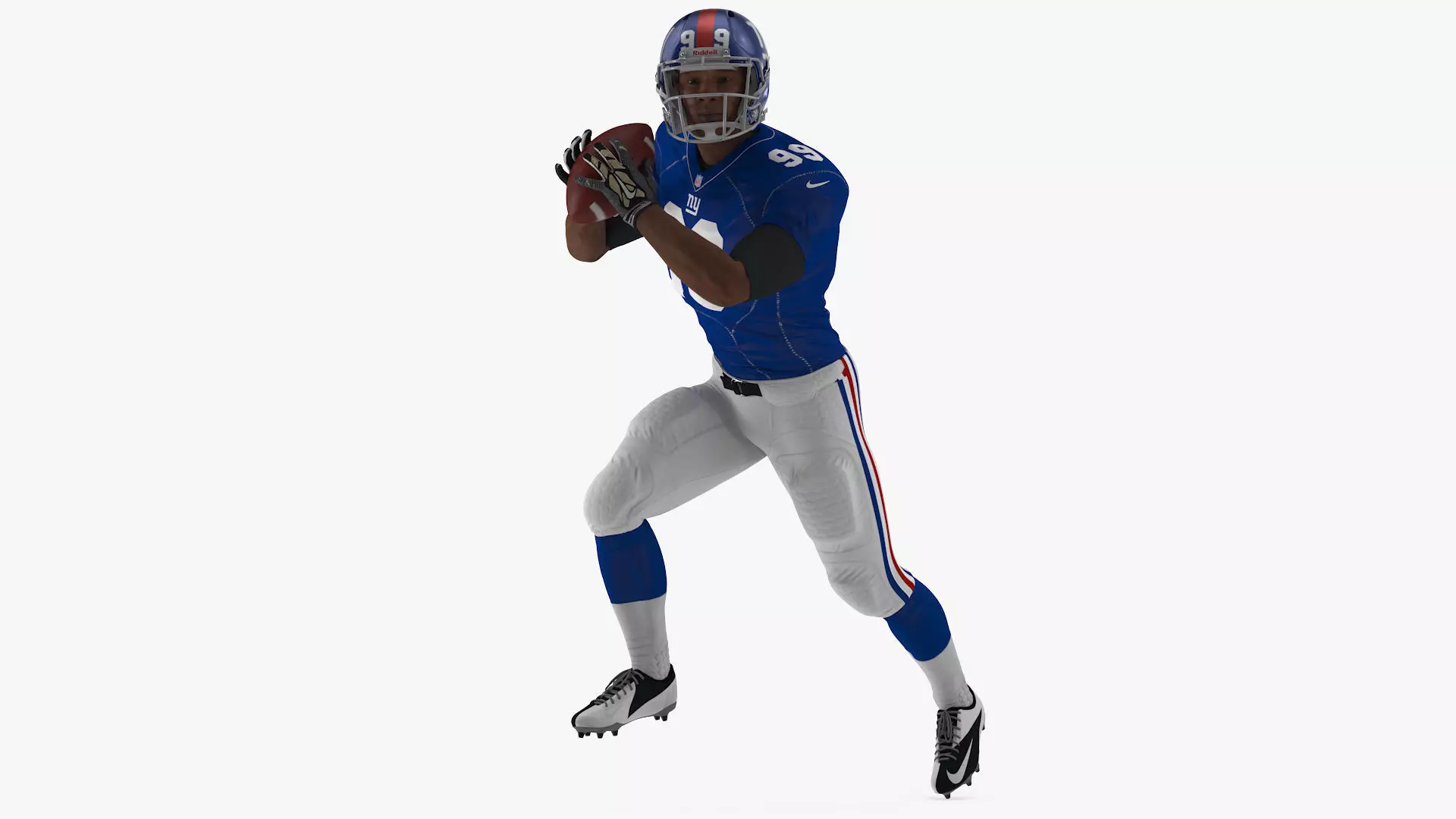 New York Giants American Football Player Running The Ball Fur 3D model_0