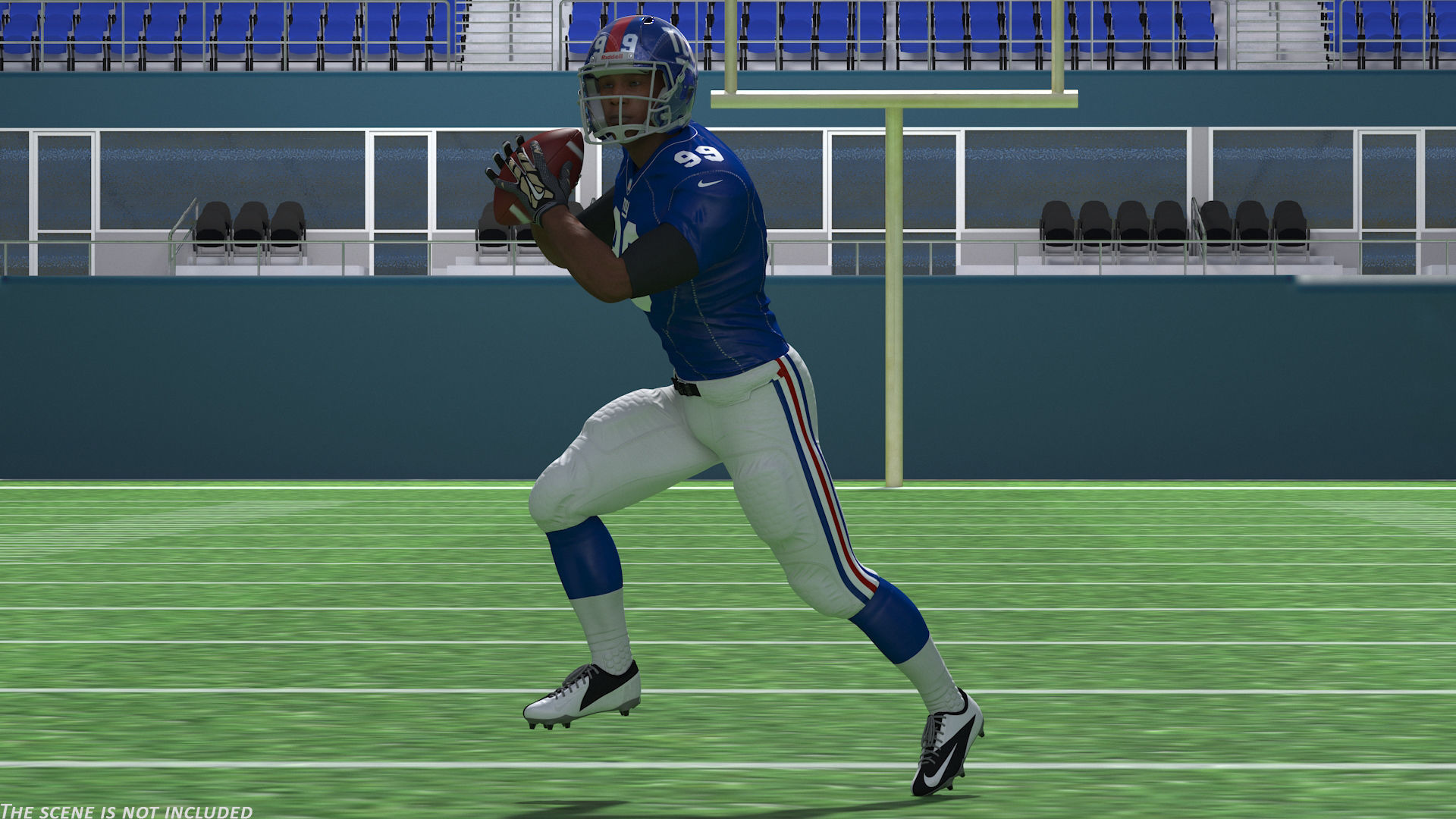 New York Giants American Football Player Running The Ball Fur 3D model_1