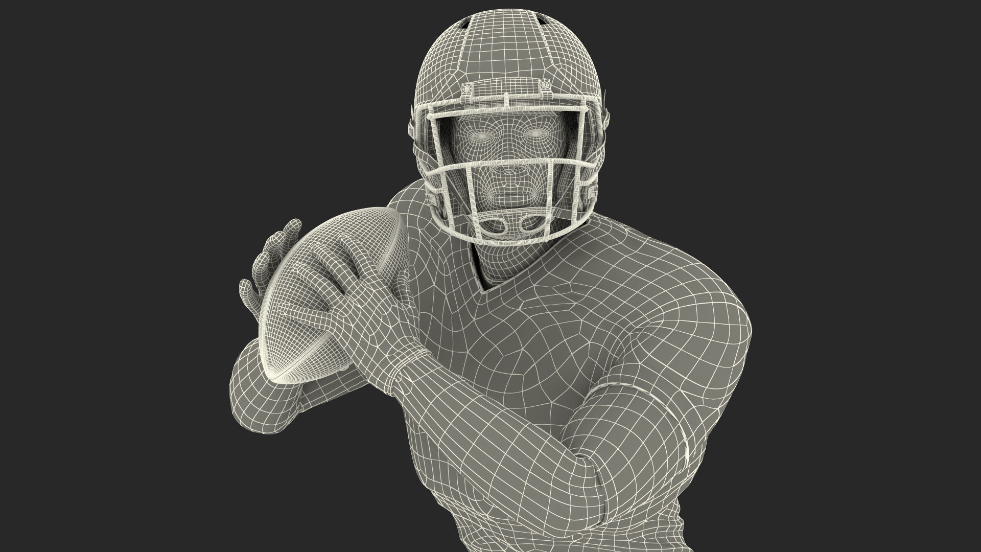 New York Giants American Football Player Running The Ball Fur 3D model_25