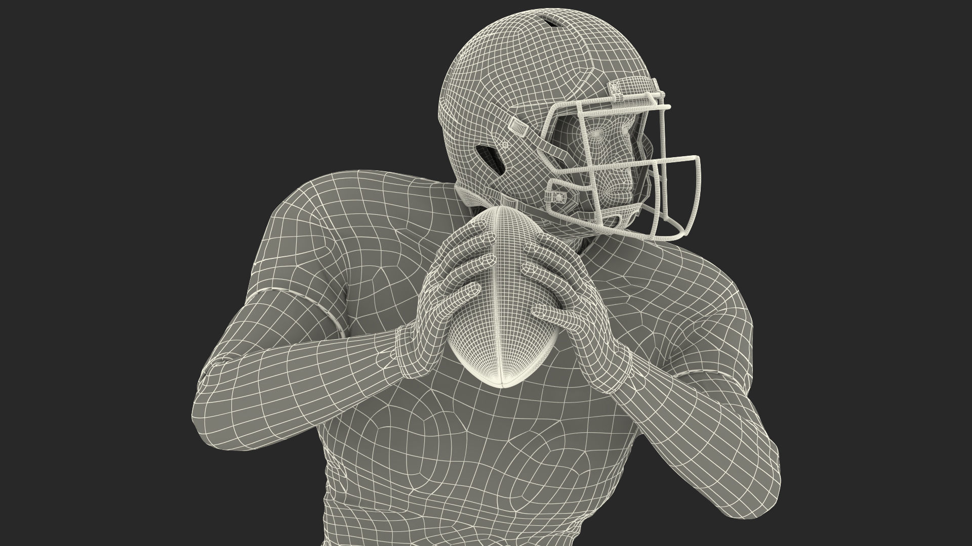 New York Giants American Football Player Running The Ball Fur 3D model_26