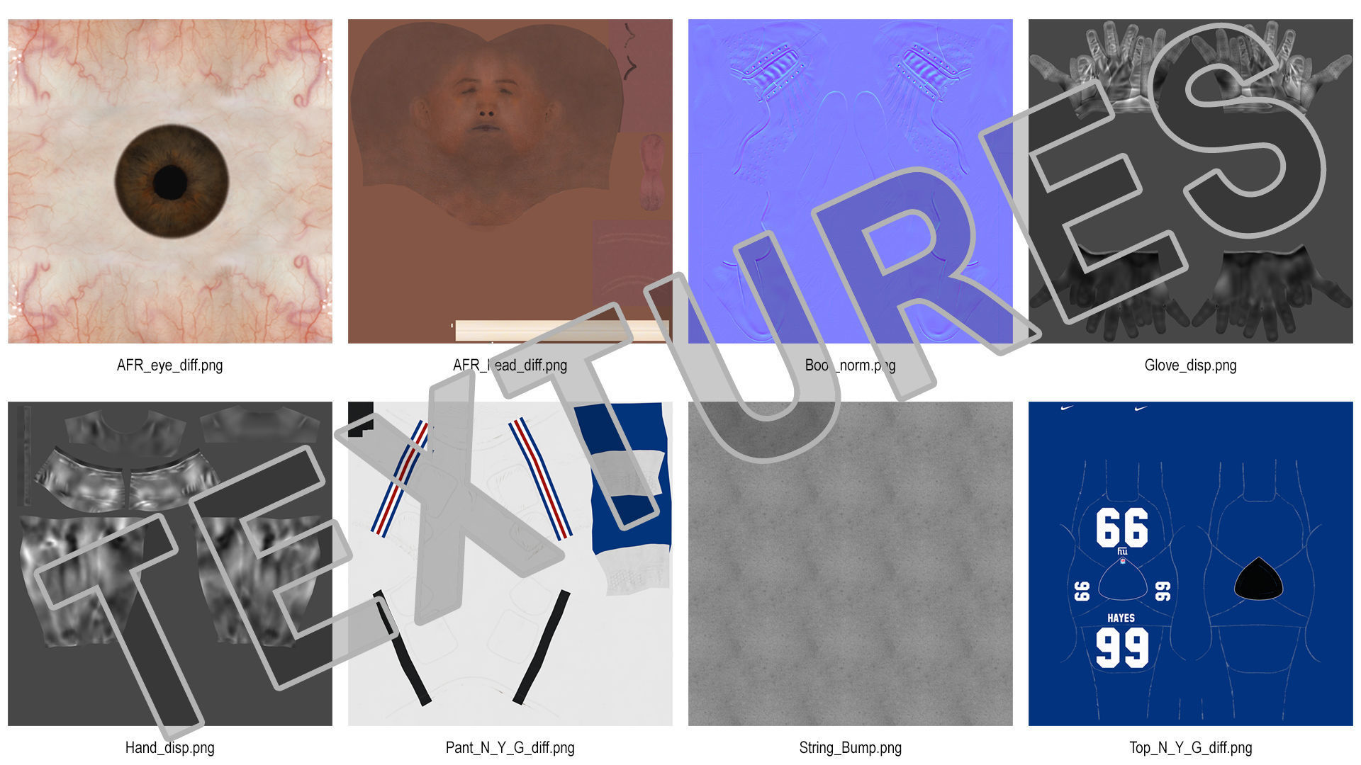 New York Giants American Football Player Running The Ball Fur 3D model_18