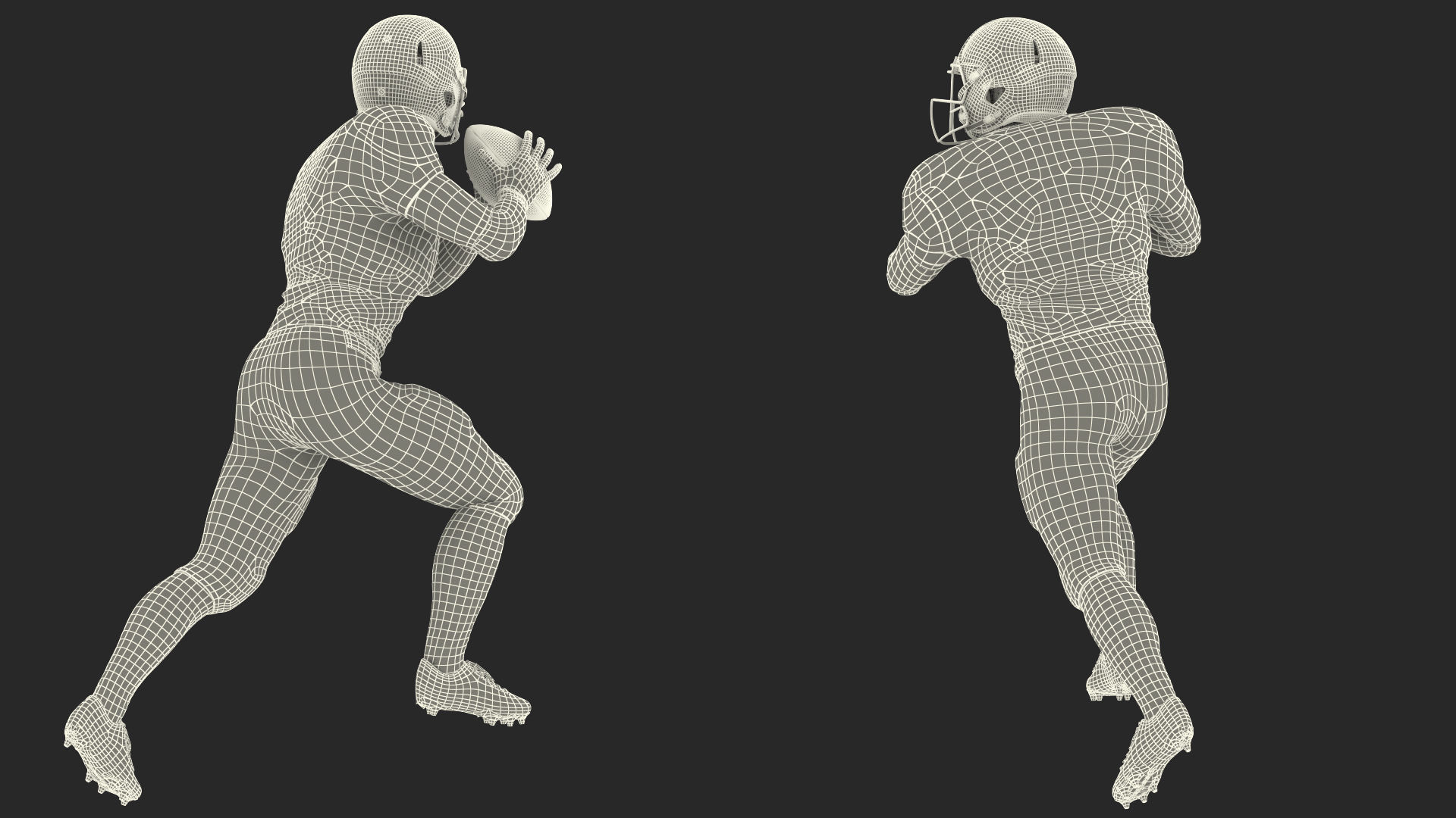 New York Giants American Football Player Running The Ball Fur 3D model_21