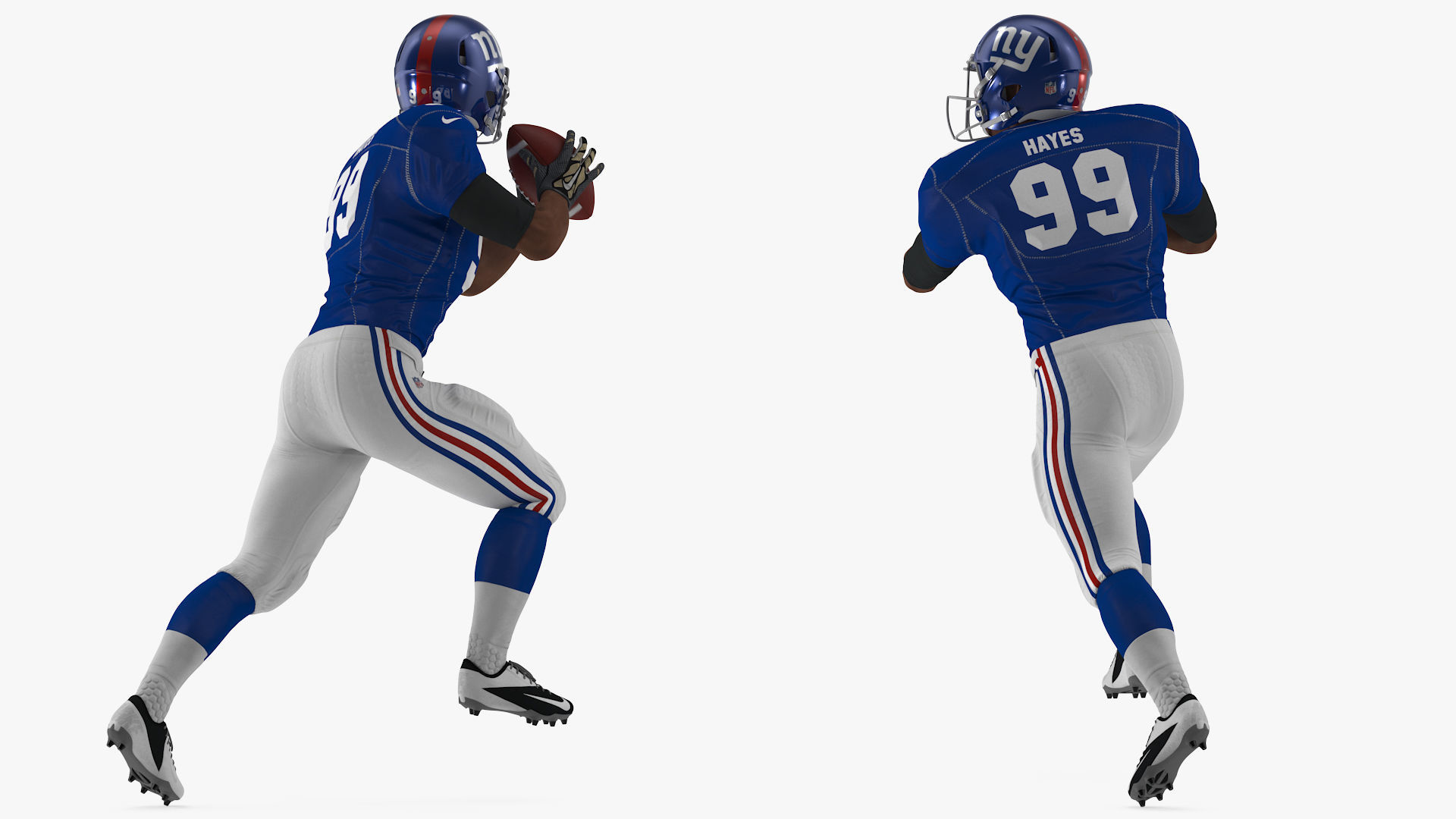 New York Giants American Football Player Running The Ball Fur 3D model_5