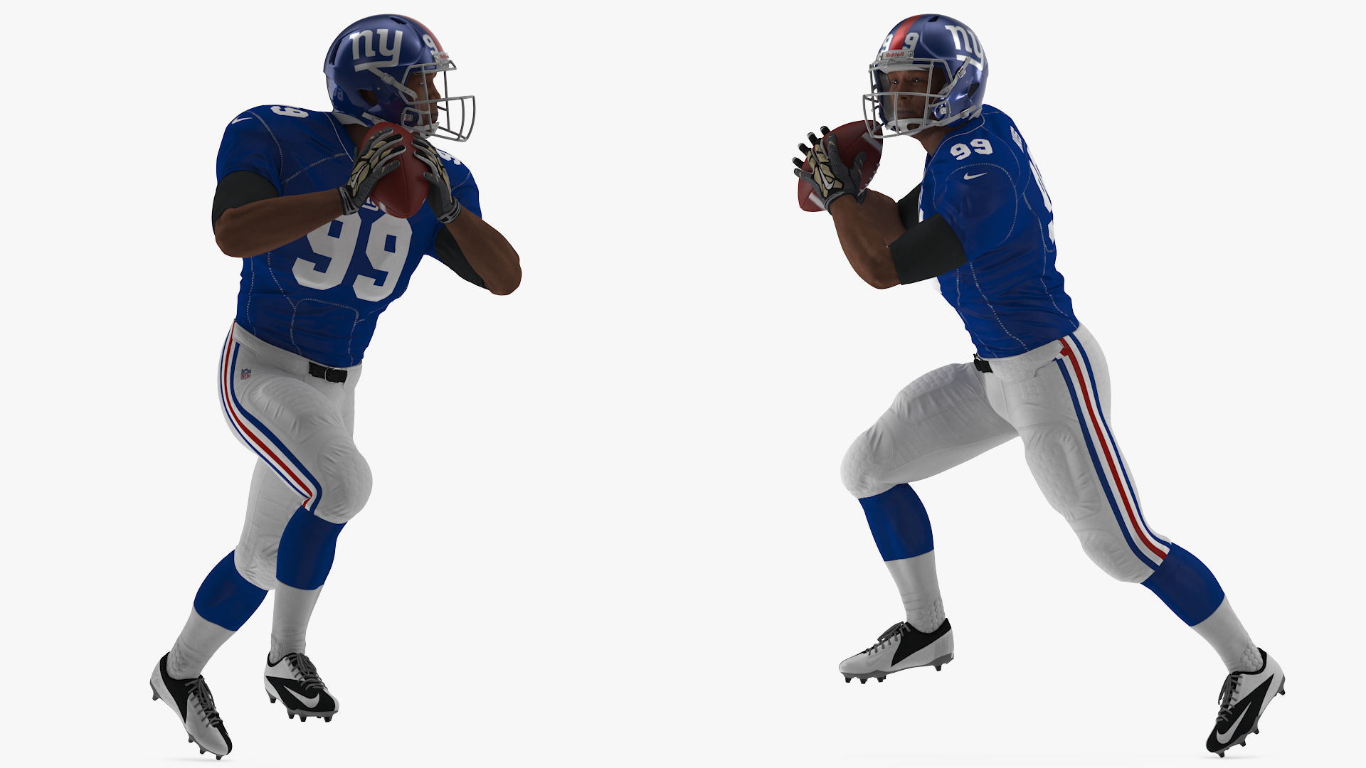 New York Giants American Football Player Running The Ball Fur 3D model_4