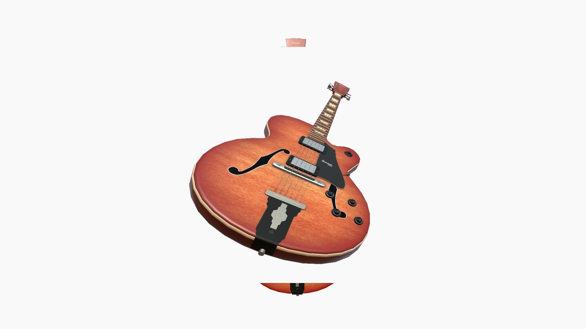 Electric Guitar J08 Red Wood - Music Instrument Design Low-poly 3D model_2