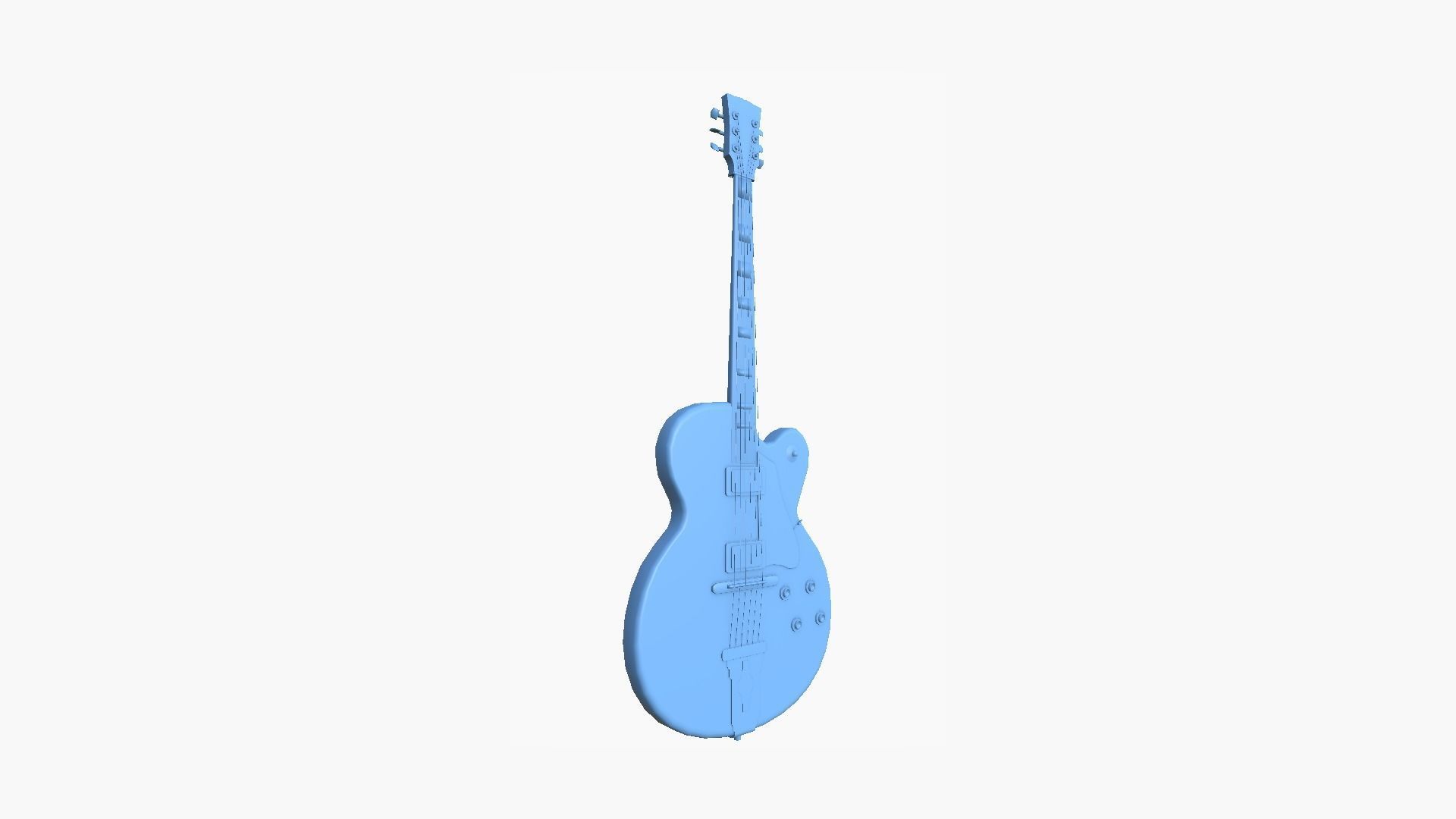 Electric Guitar J08 Red Wood - Music Instrument Design Low-poly 3D model_8