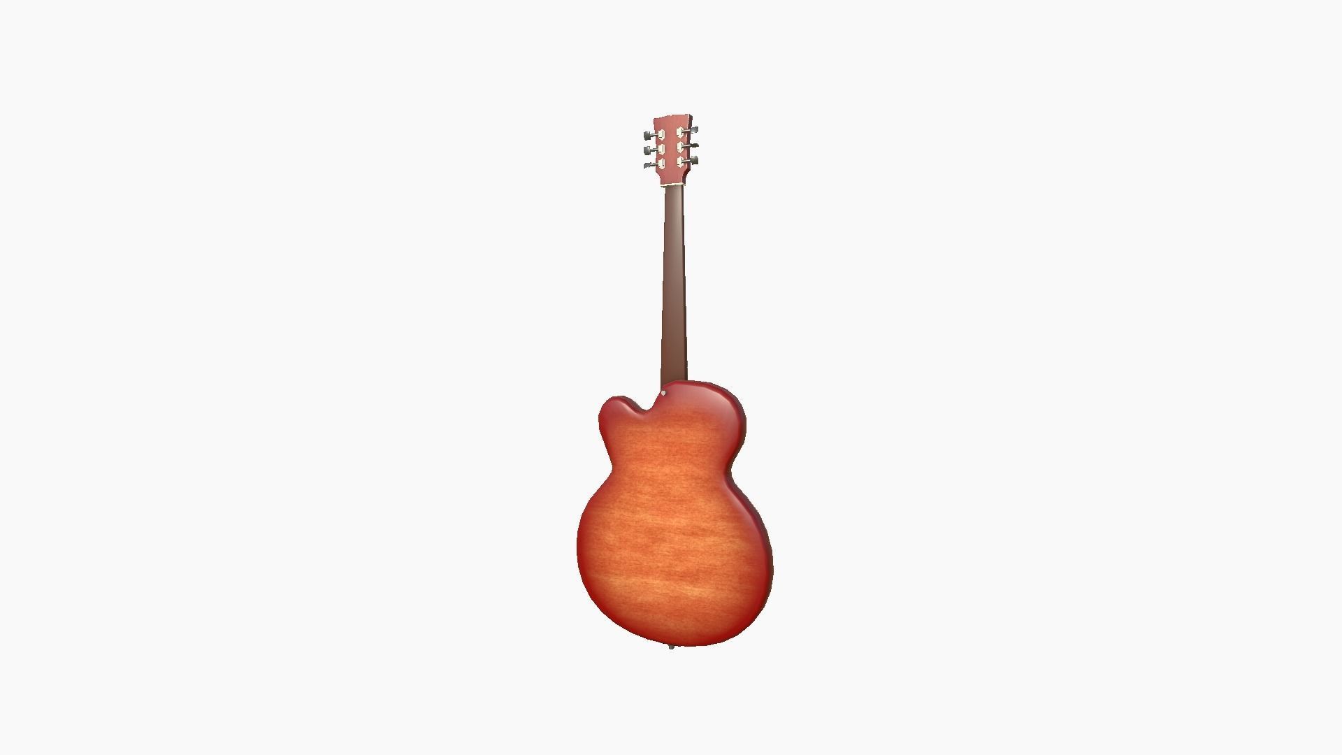 Electric Guitar J08 Red Wood - Music Instrument Design Low-poly 3D model_4