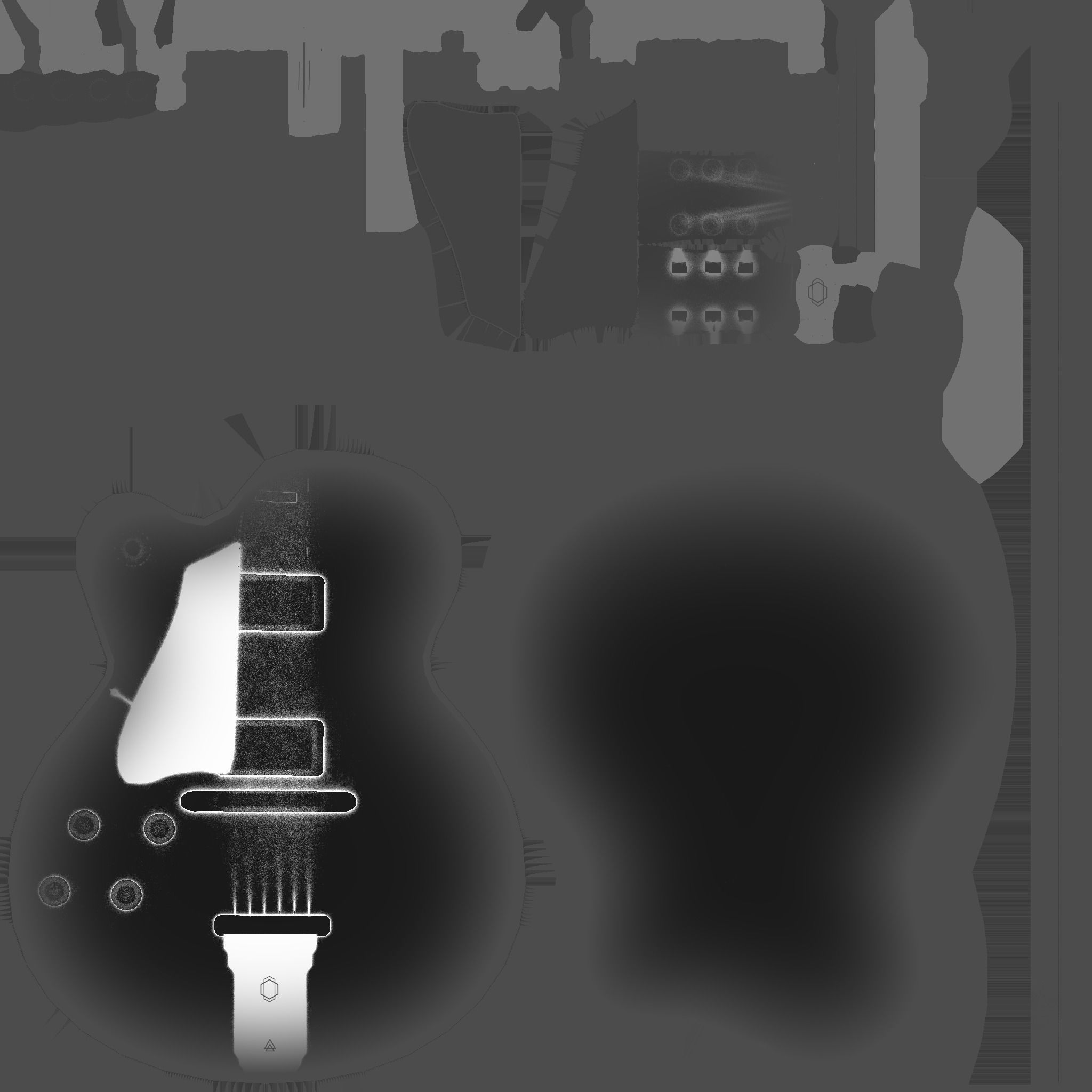 Electric Guitar J08 Red Wood - Music Instrument Design Low-poly 3D model_24