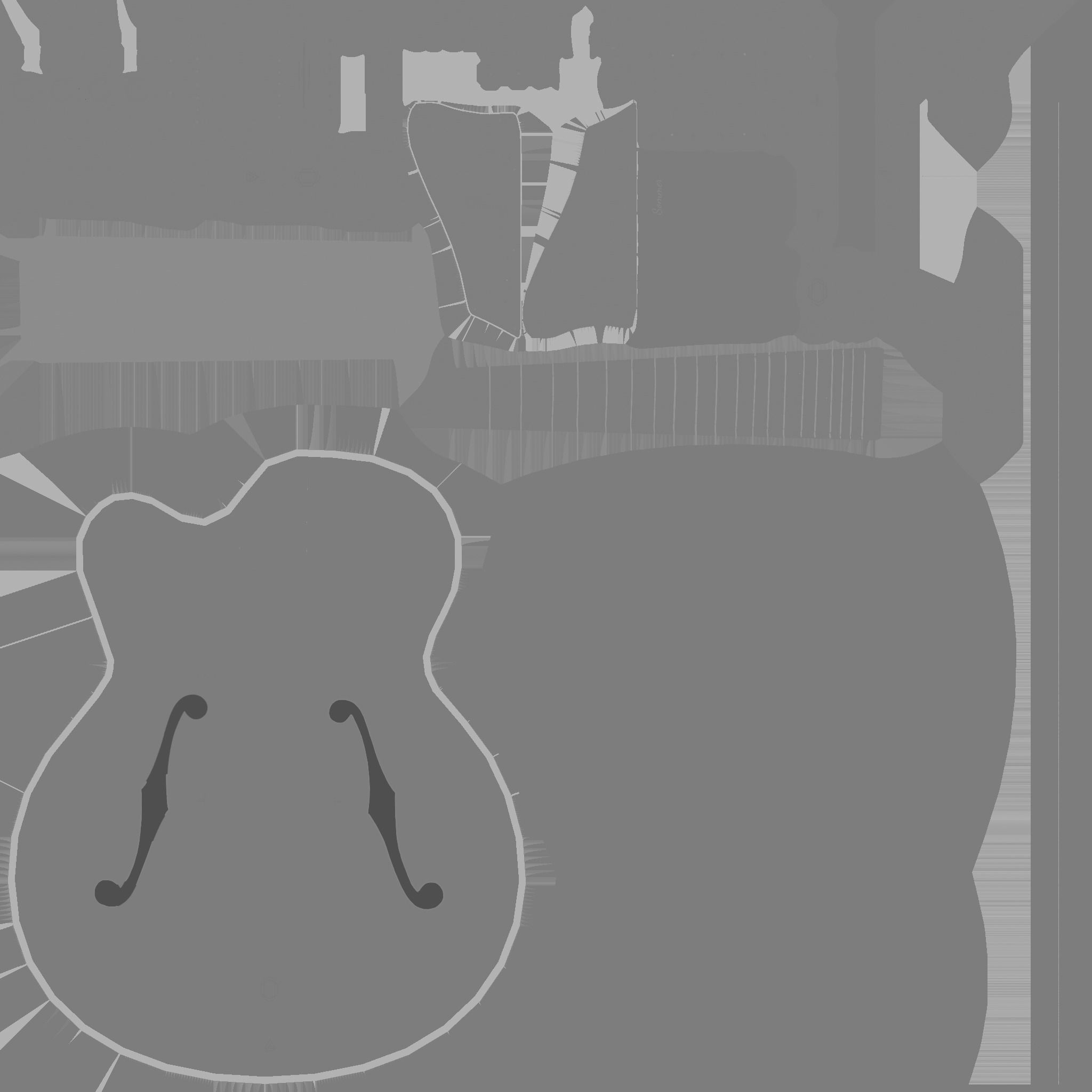 Electric Guitar J08 Red Wood - Music Instrument Design Low-poly 3D model_21