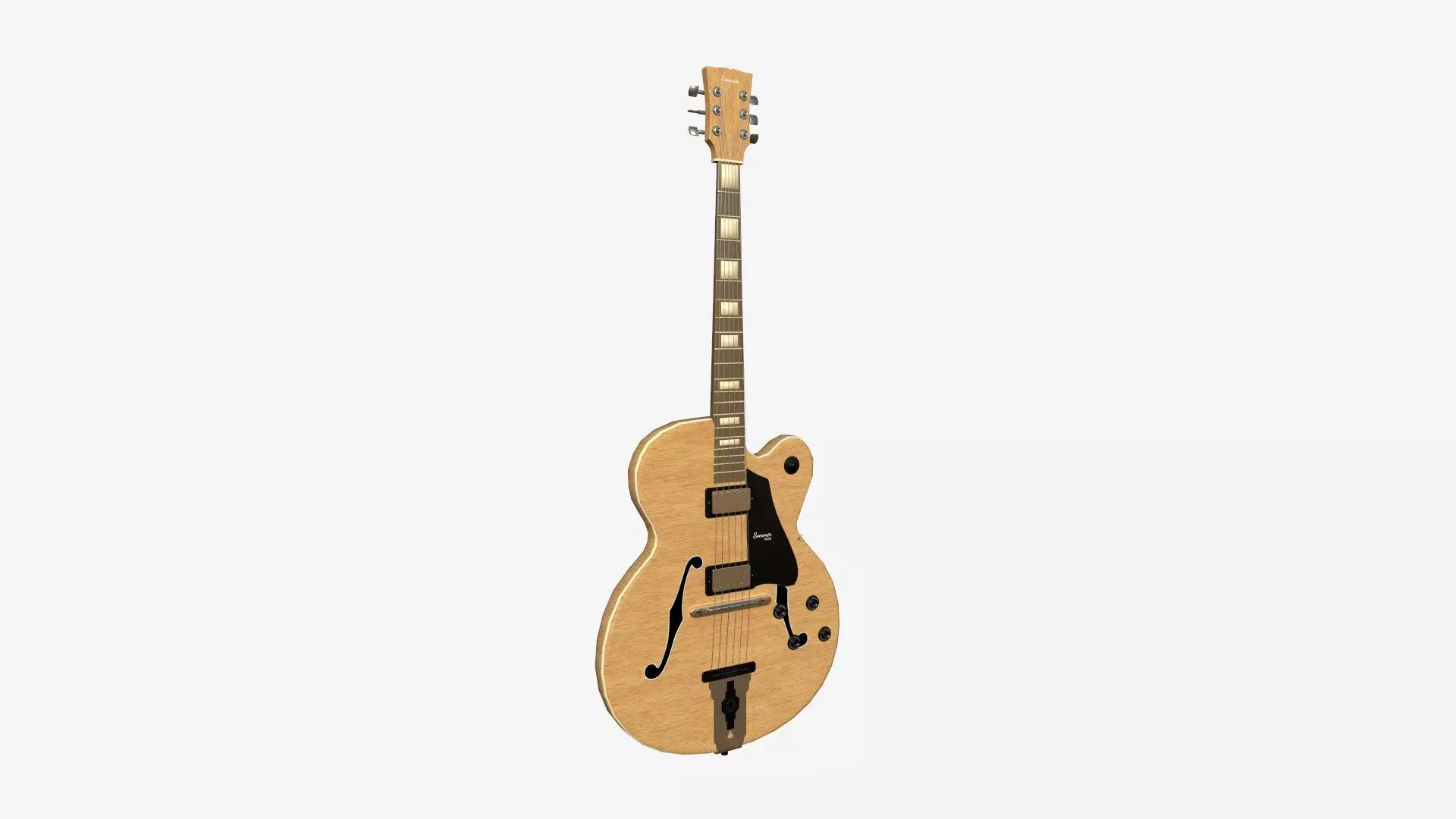 Electric Guitar J09 Light Wood - Music Instrument Design Low-poly 3D model_0