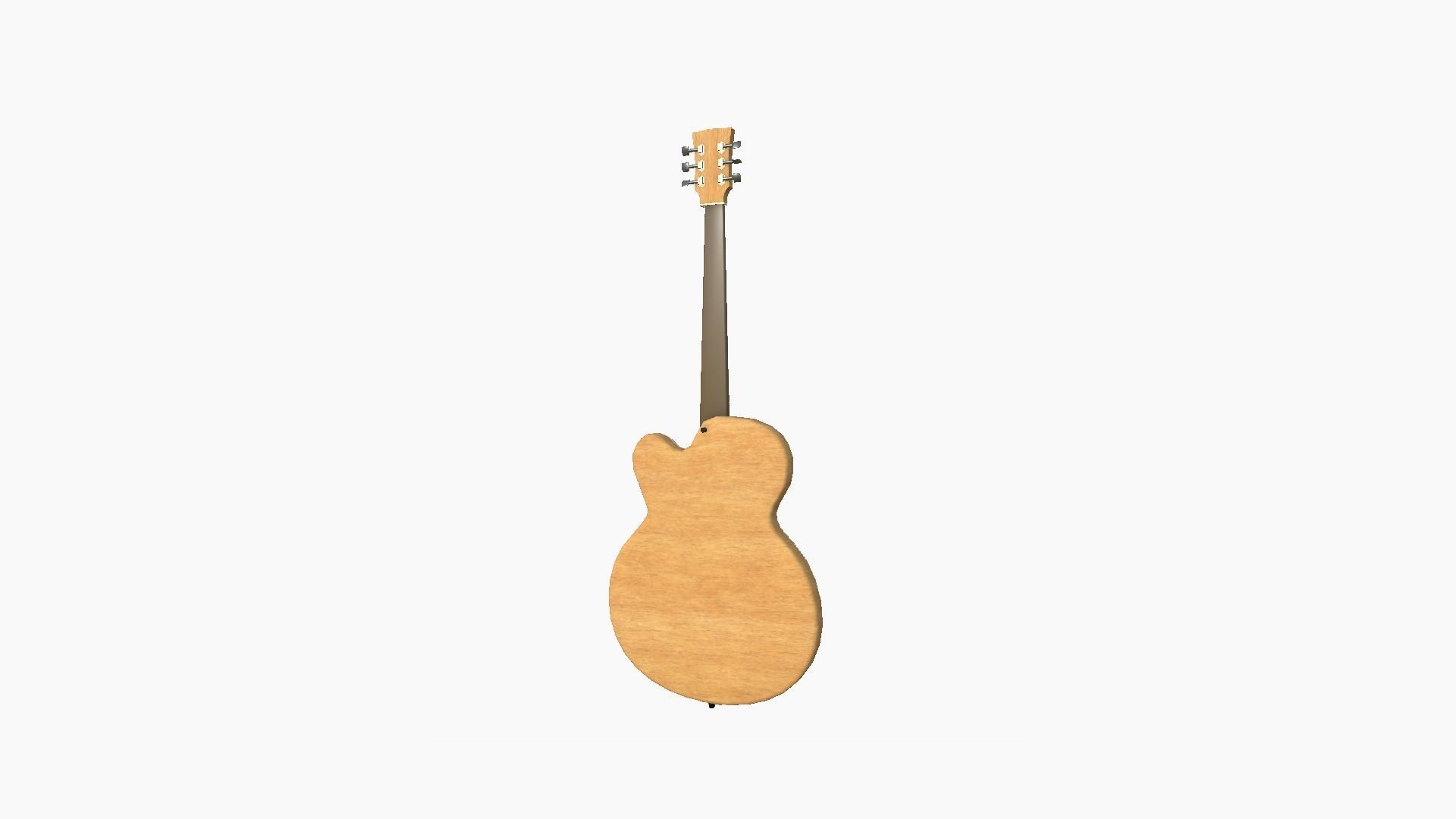 Electric Guitar J09 Light Wood - Music Instrument Design Low-poly 3D model_4