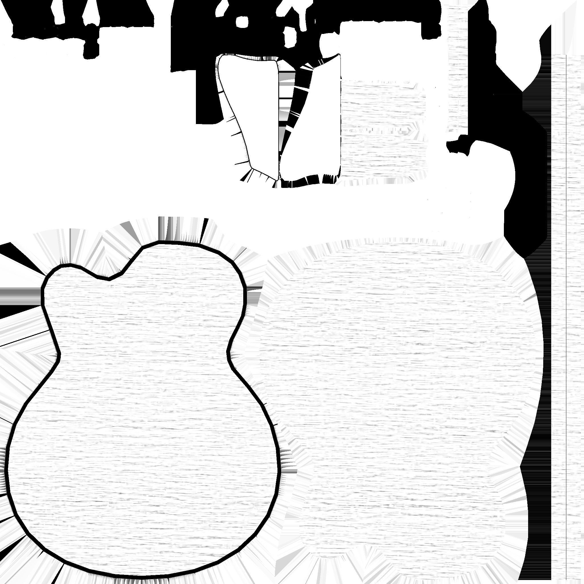 Electric Guitar J09 Light Wood - Music Instrument Design Low-poly 3D model_19