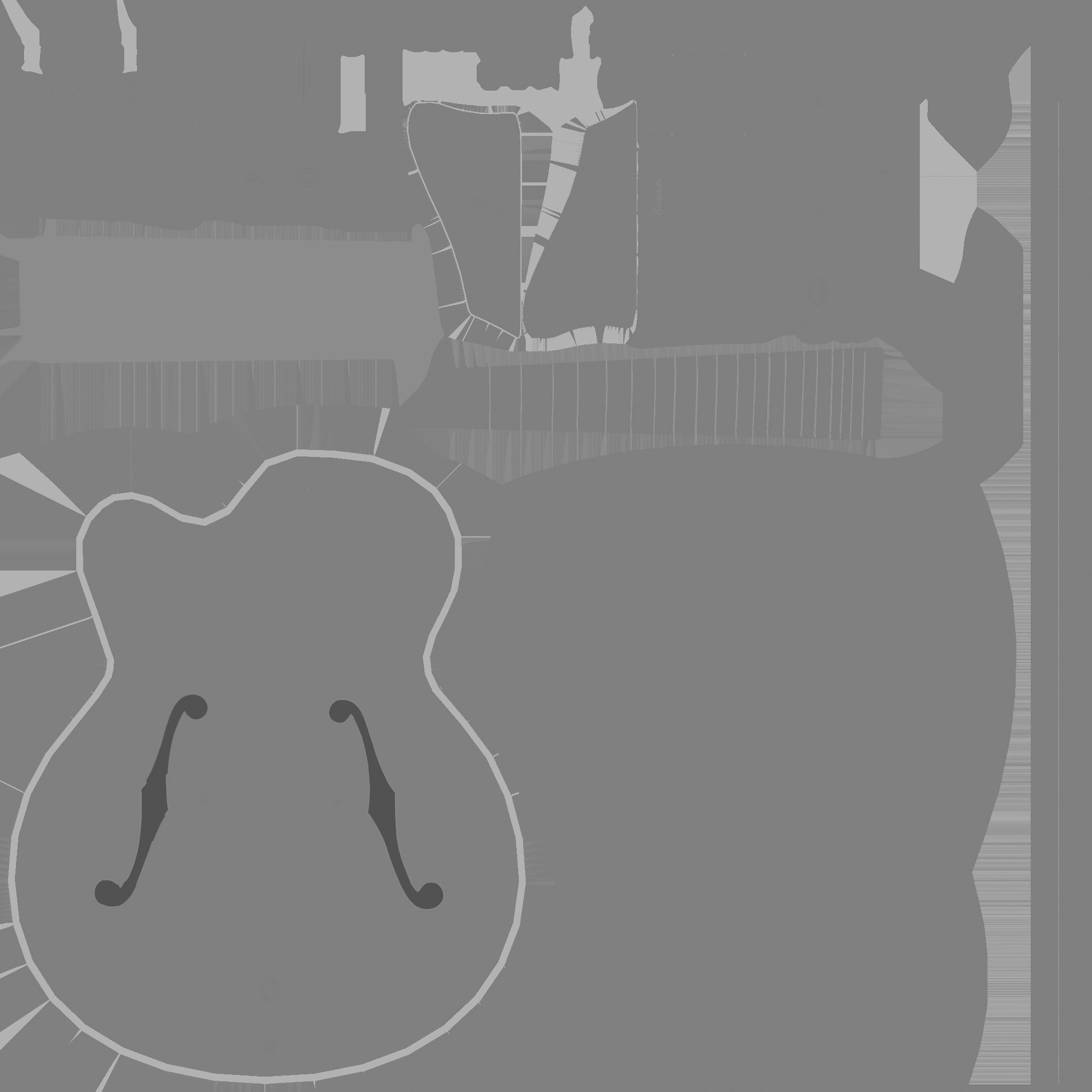 Electric Guitar J09 Light Wood - Music Instrument Design Low-poly 3D model_21