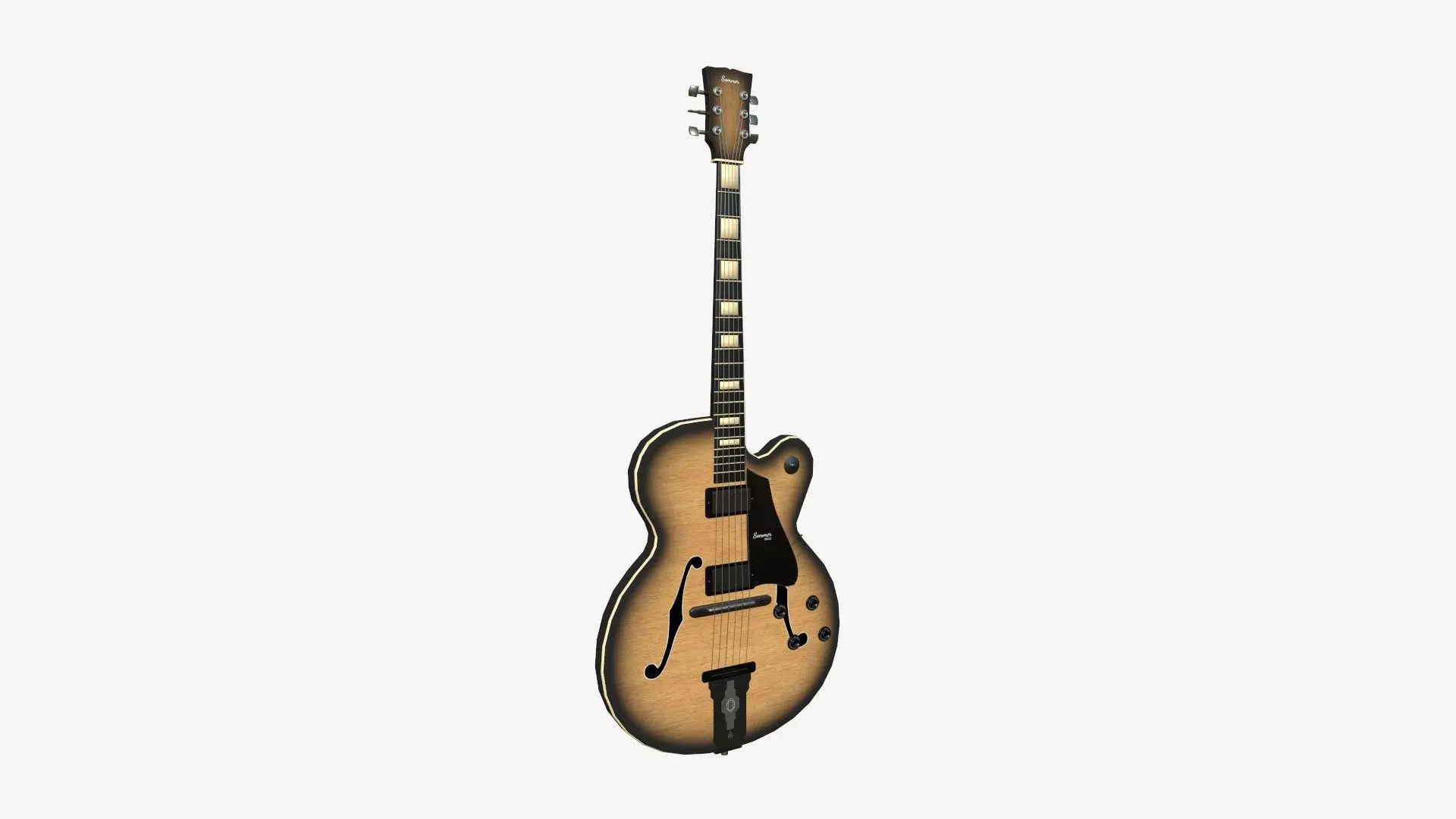 Electric Guitar J10 Wood Black - Music Instrument Design Low-poly 3D model_0