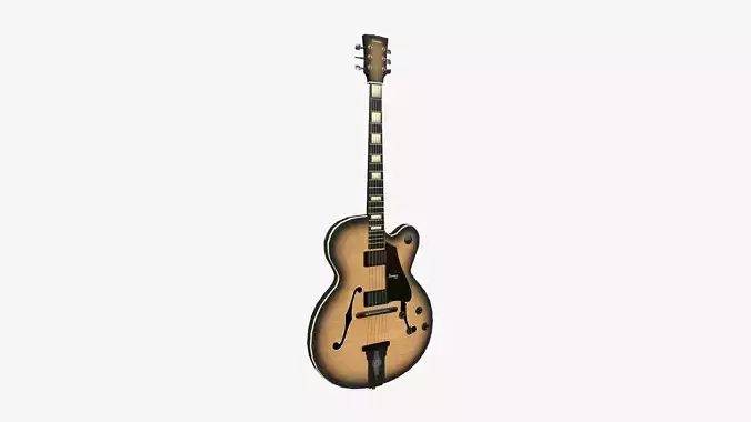 Electric Guitar J10 Wood Black - Music Instrument Design Low-poly 3D model