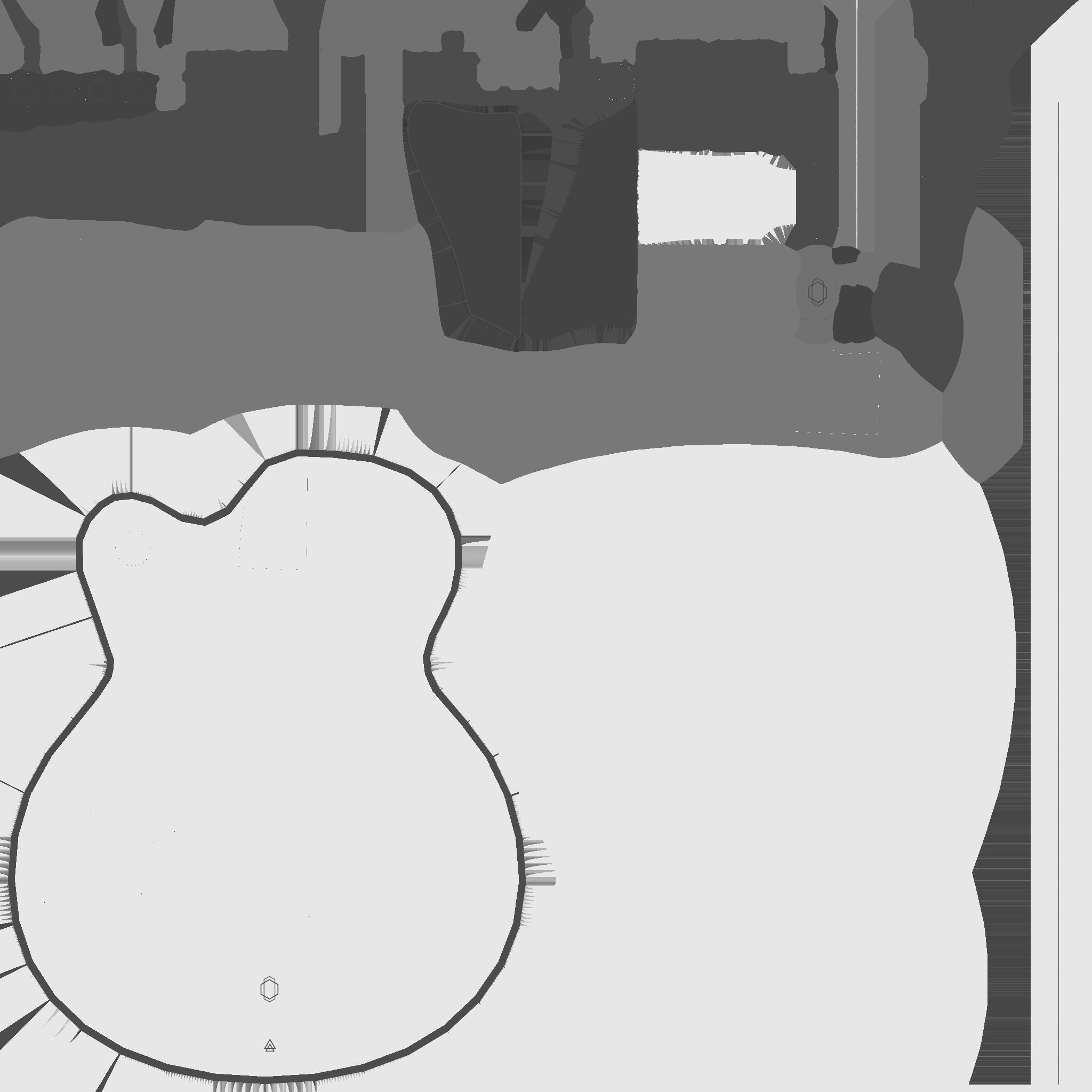 Electric Guitar J10 Wood Black - Music Instrument Design Low-poly 3D model_24