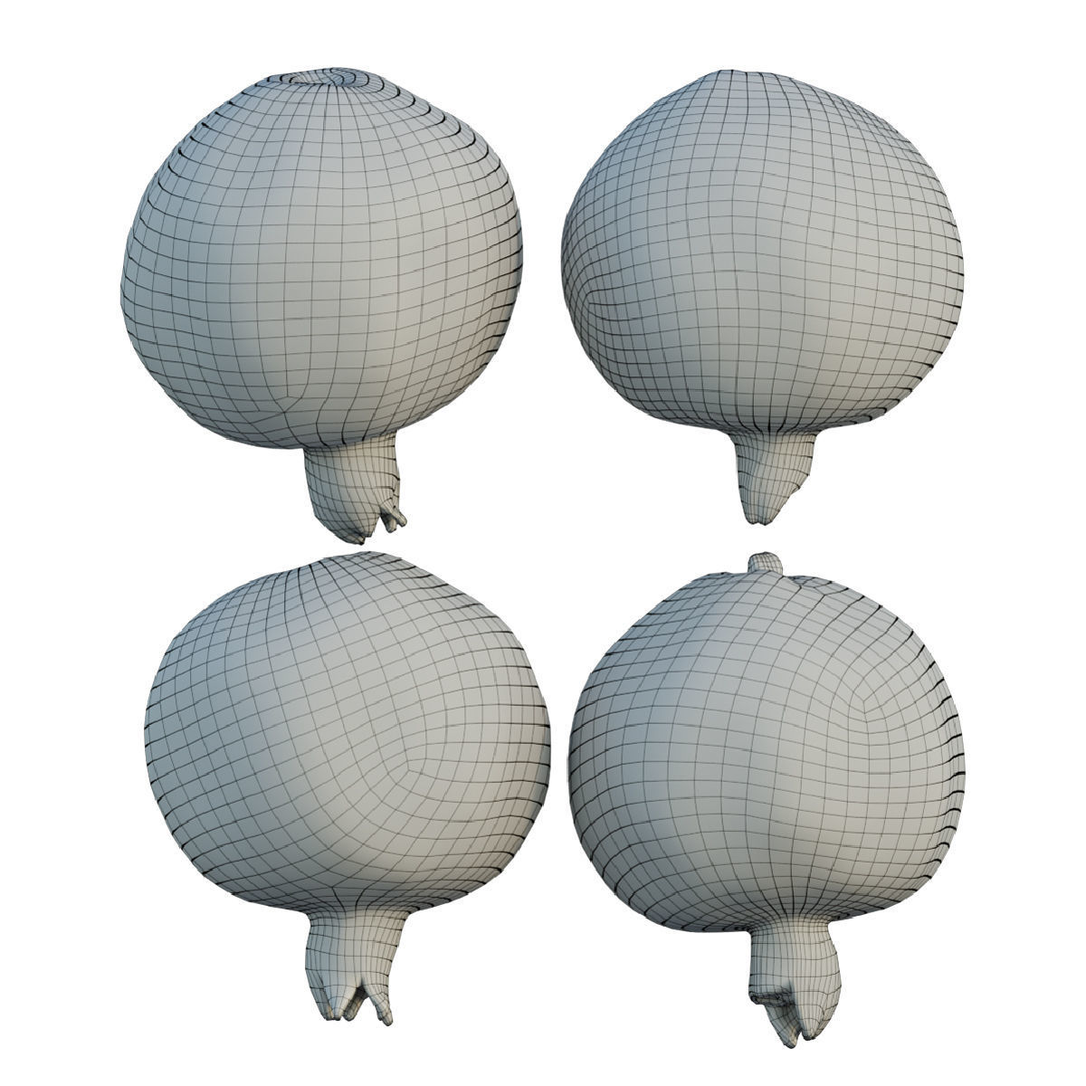 Pomegranate four pomegranates 3D model_8