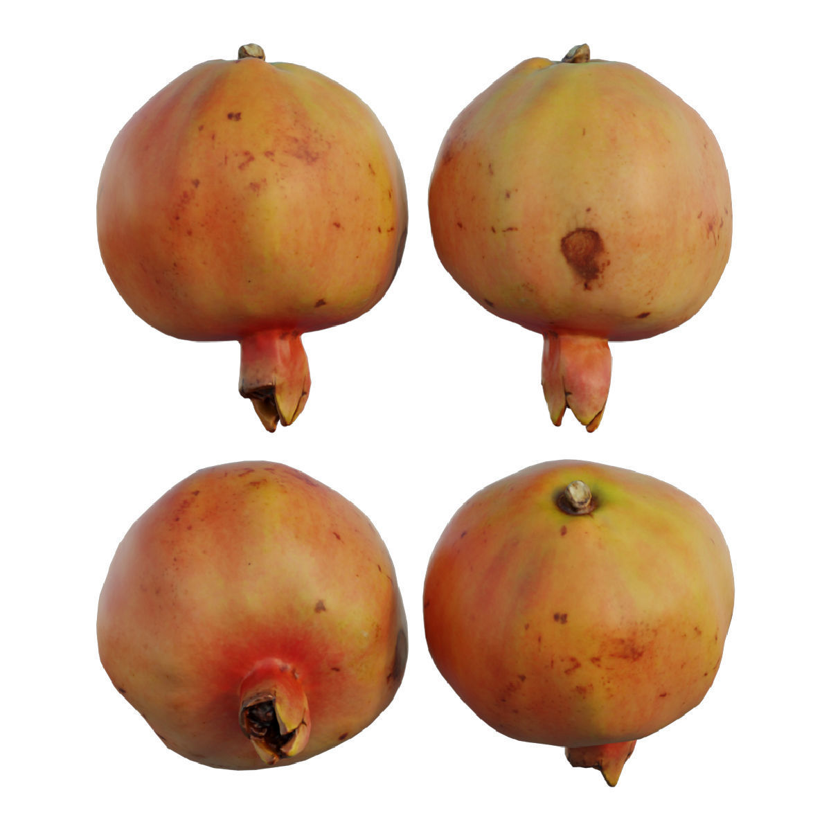 Pomegranate four pomegranates 3D model_7