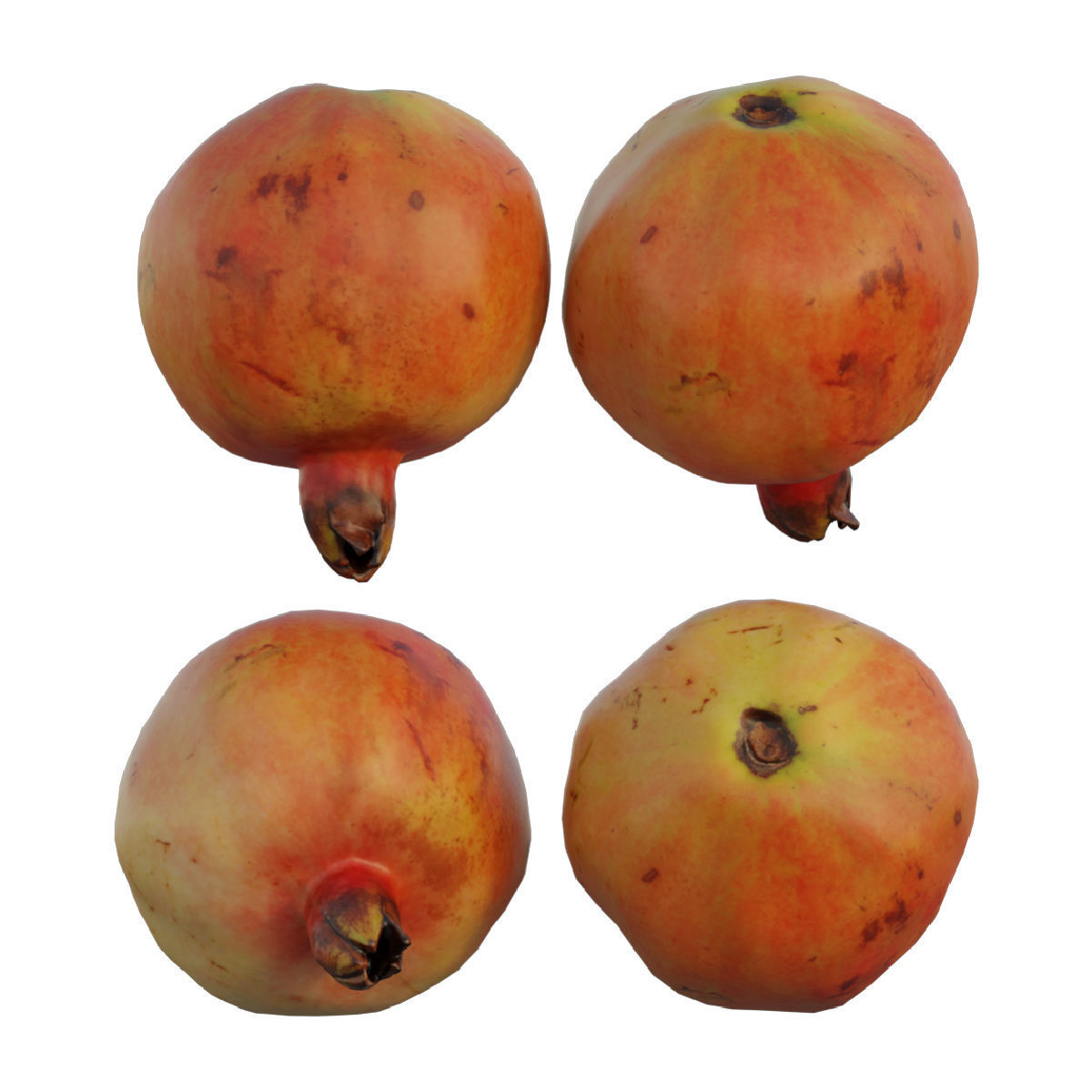 Pomegranate four pomegranates 3D model_4