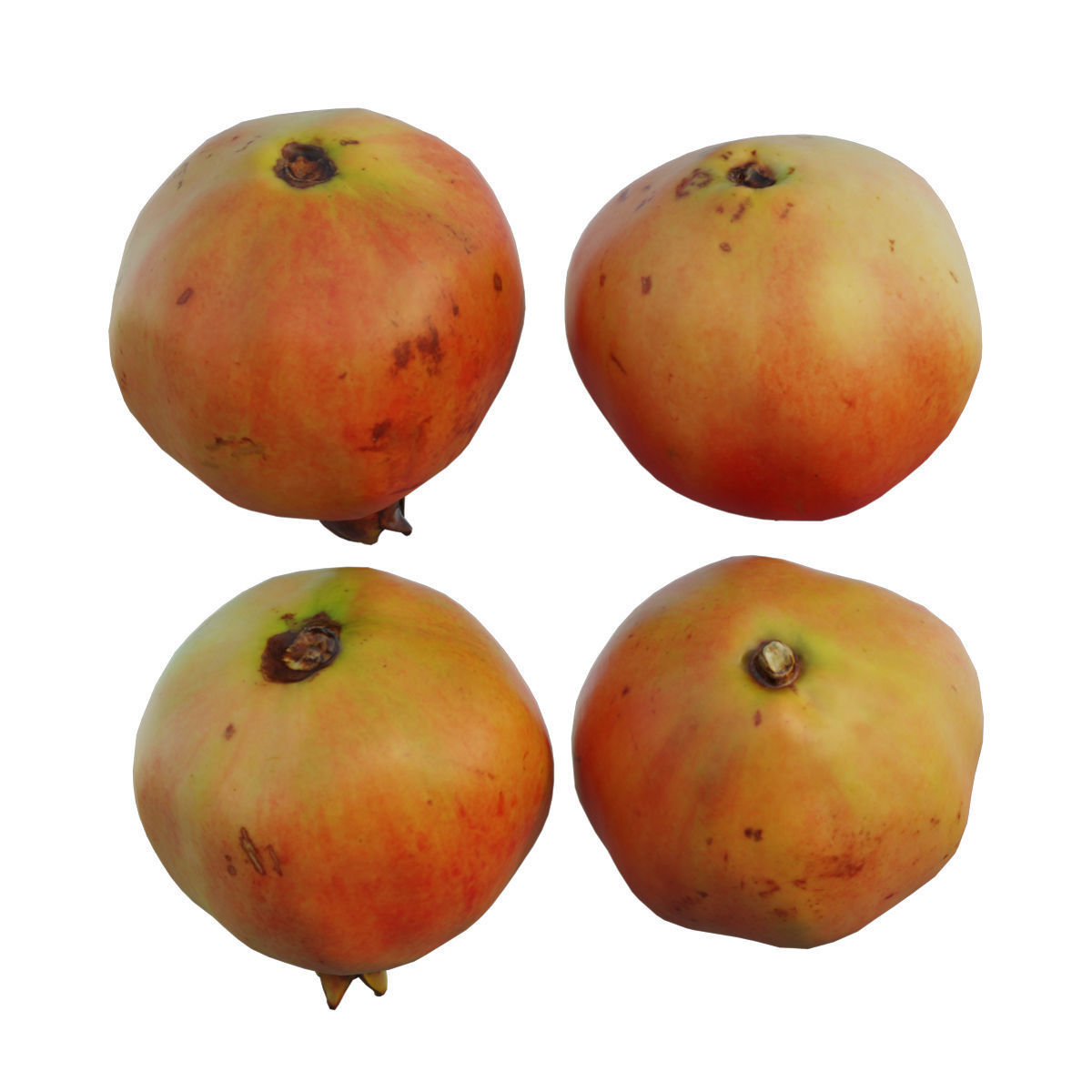 Pomegranate four pomegranates 3D model_2