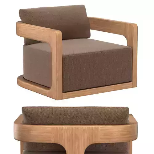 CASSALE SWIVEL LOUNGE CHAIR WITH CUSHION INSERTS 3D model