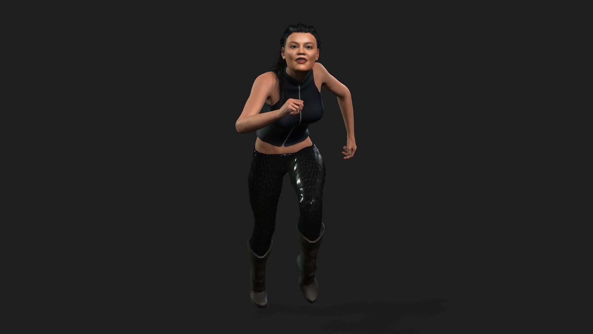 Tessa Thompson 3D Rigged model ready for animation Low-poly 3D model_2