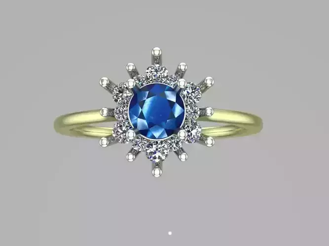 Rings sapphire and diamond ring