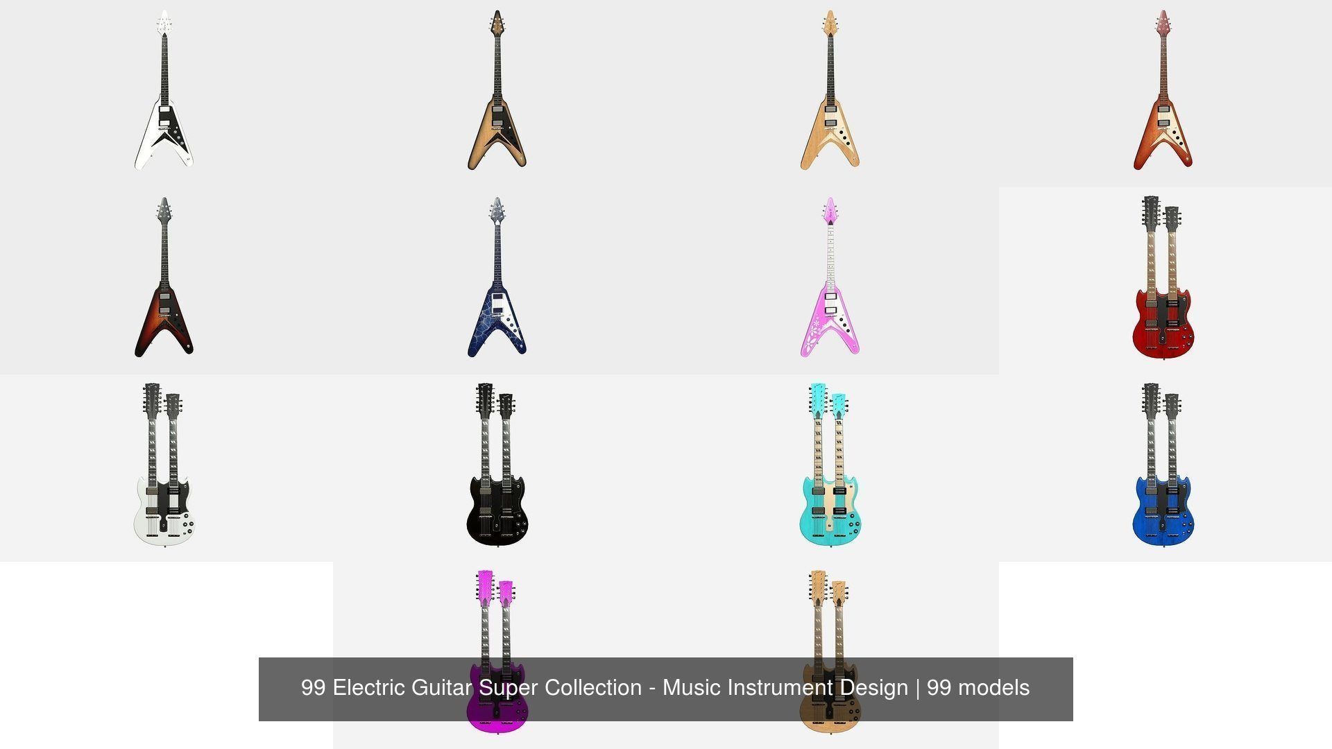 99 Electric Guitar Super Collection - Music Instrument Design _5