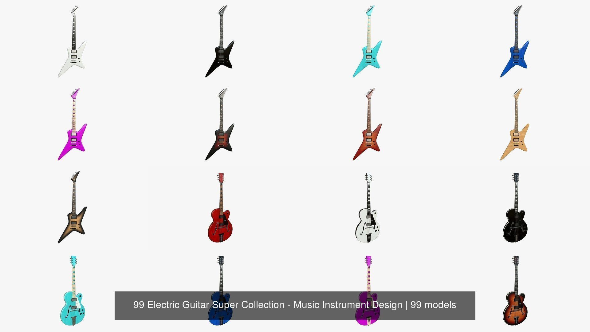 99 Electric Guitar Super Collection - Music Instrument Design _11