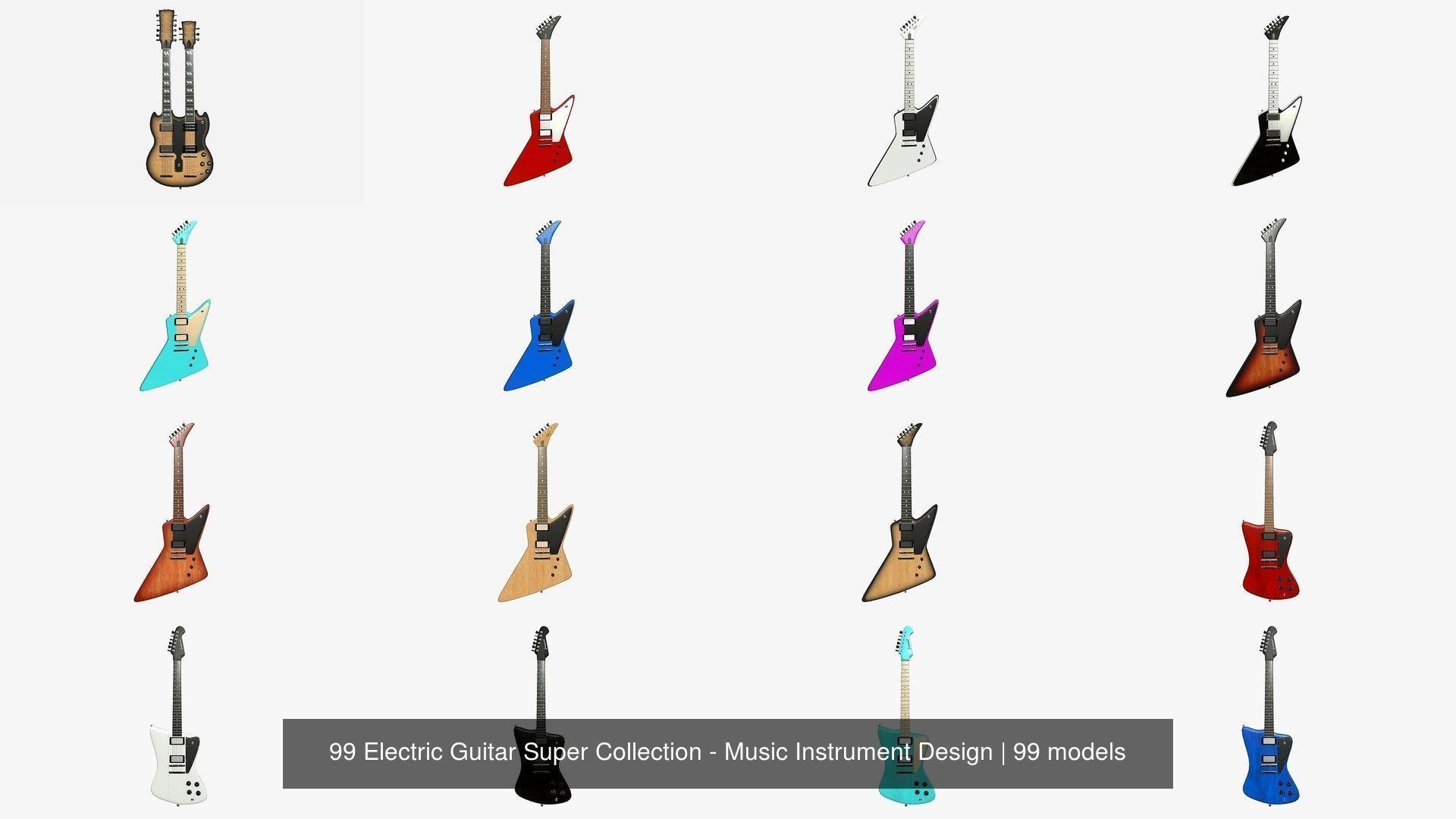 99 Electric Guitar Super Collection - Music Instrument Design _7