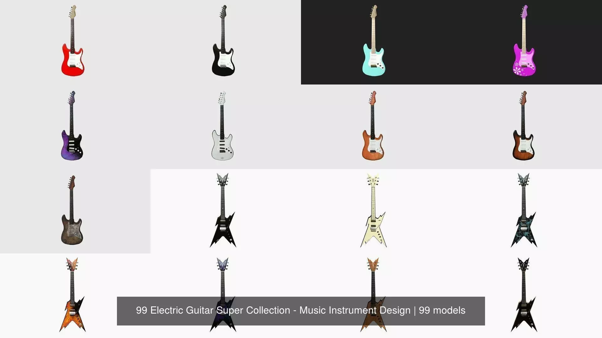 99 Electric Guitar Super Collection - Music Instrument Design _1