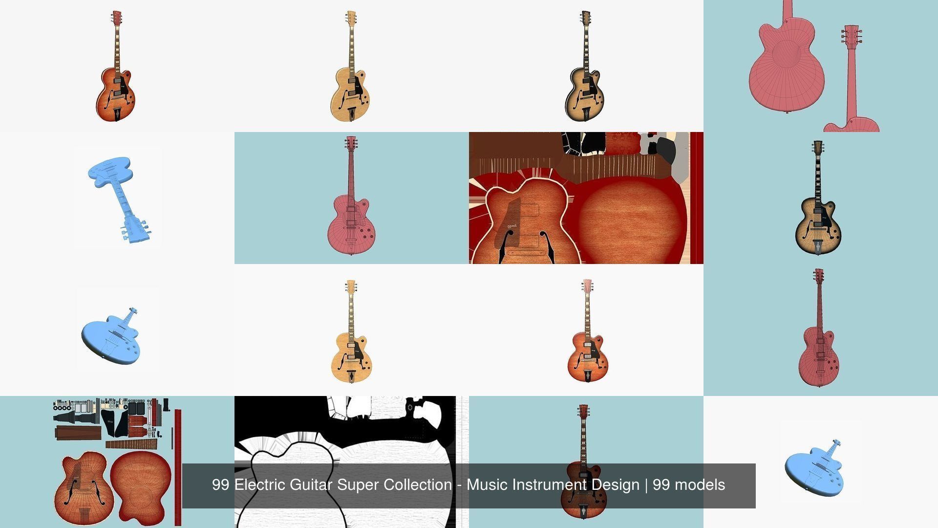 99 Electric Guitar Super Collection - Music Instrument Design _13