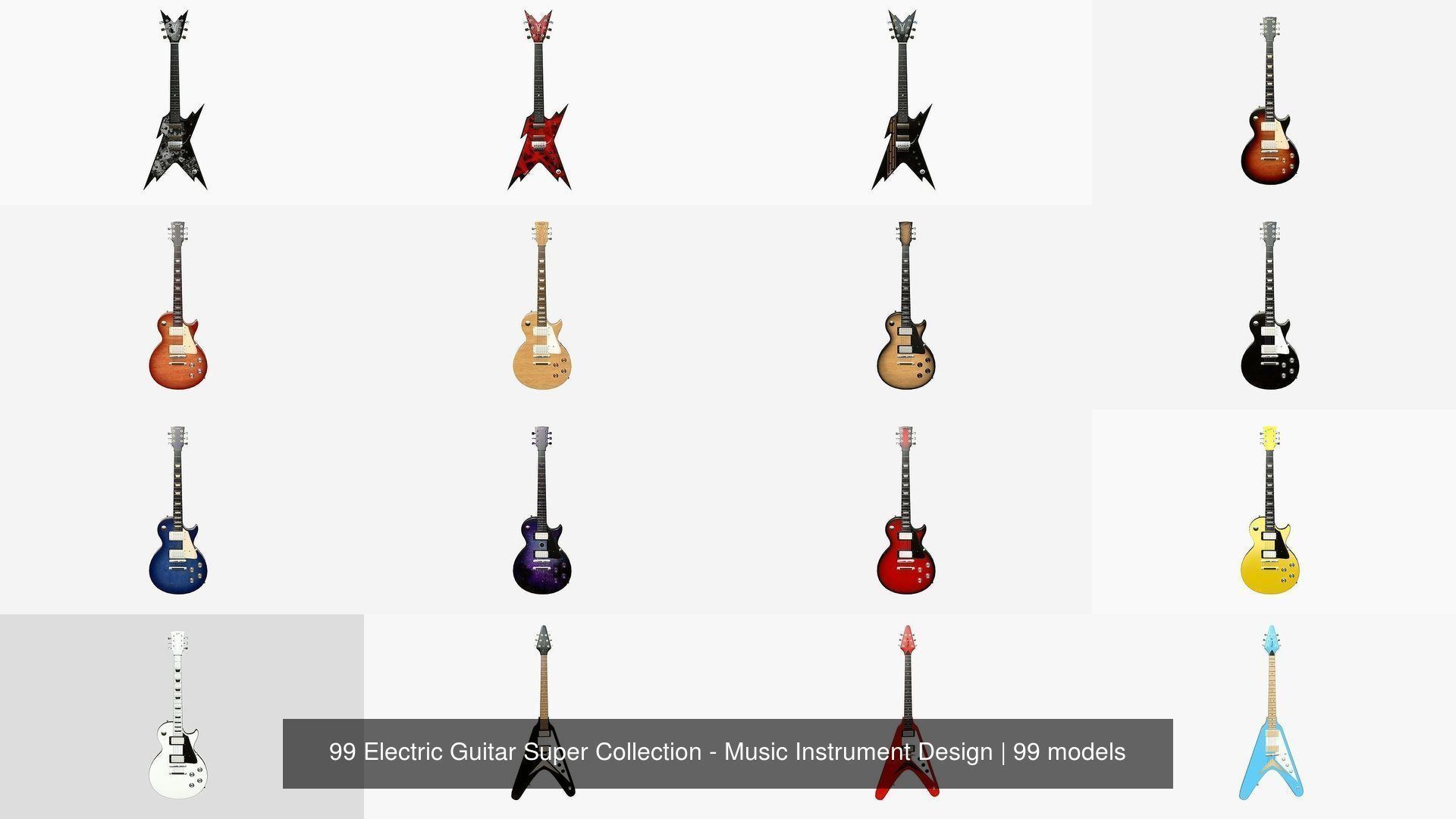 99 Electric Guitar Super Collection - Music Instrument Design _3
