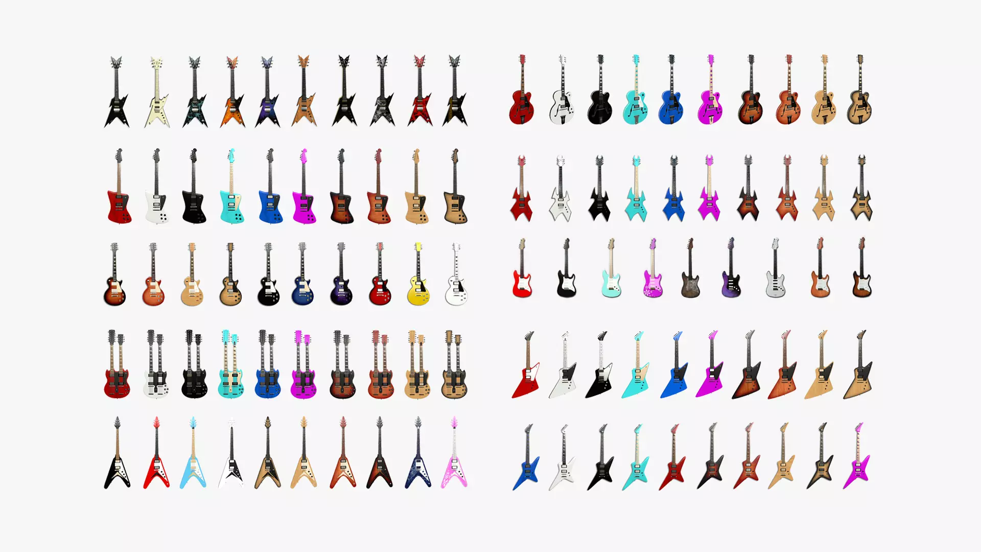 99 Electric Guitar Super Collection - Music Instrument Design _0