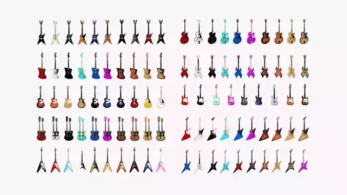 99 Electric Guitar Super Collection - Music Instrument Design 