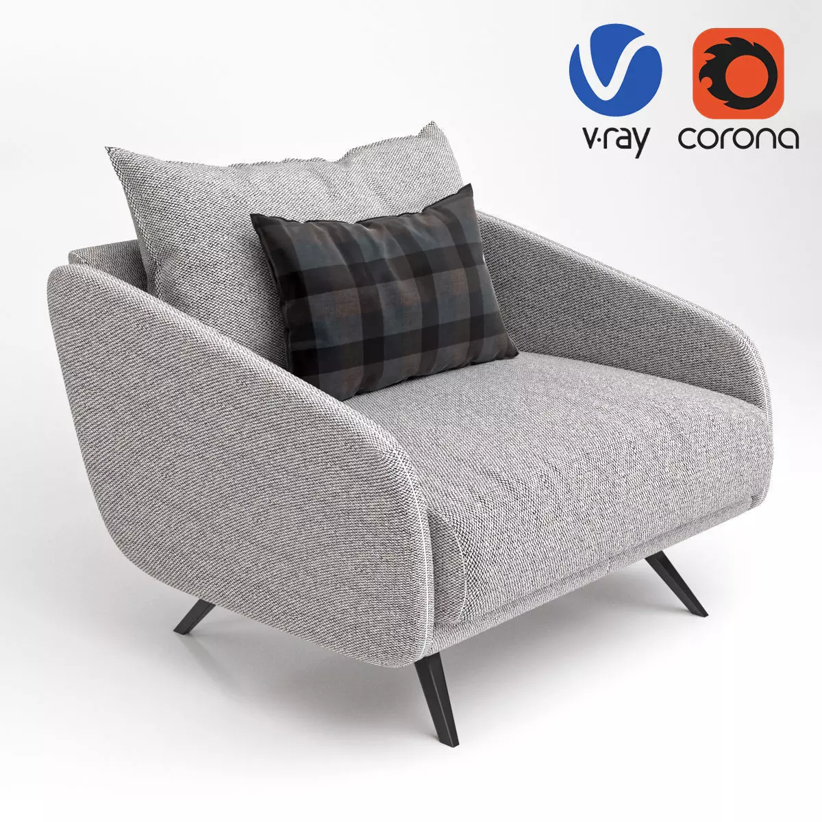 MODERN FABRIC ARMCHAIR Free 3D model