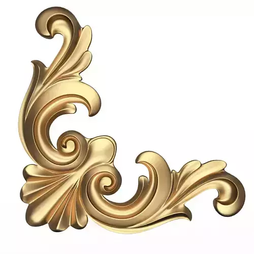 Corner Carved Plaster Molding Decoration 013 Low-poly 3D model