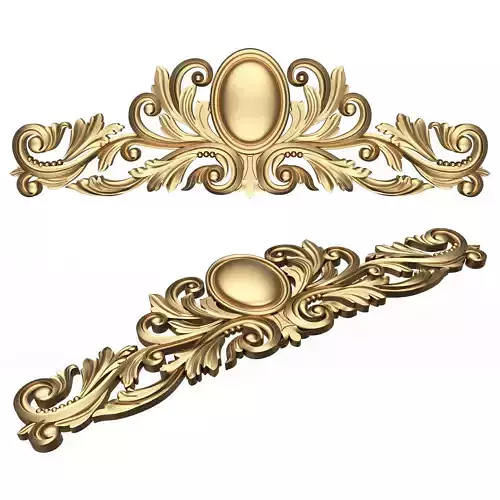 Carved Plaster Molding Decoration 09 Low-poly 3D model