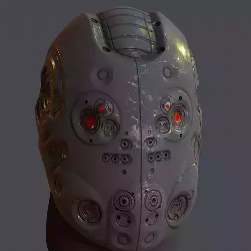 Gas mask helmet 3d model scifi Low-poly 
