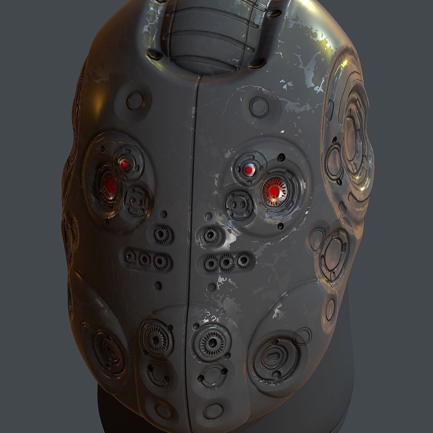 Gas mask helmet 3d model scifi Low-poly Low-poly 3D model_5