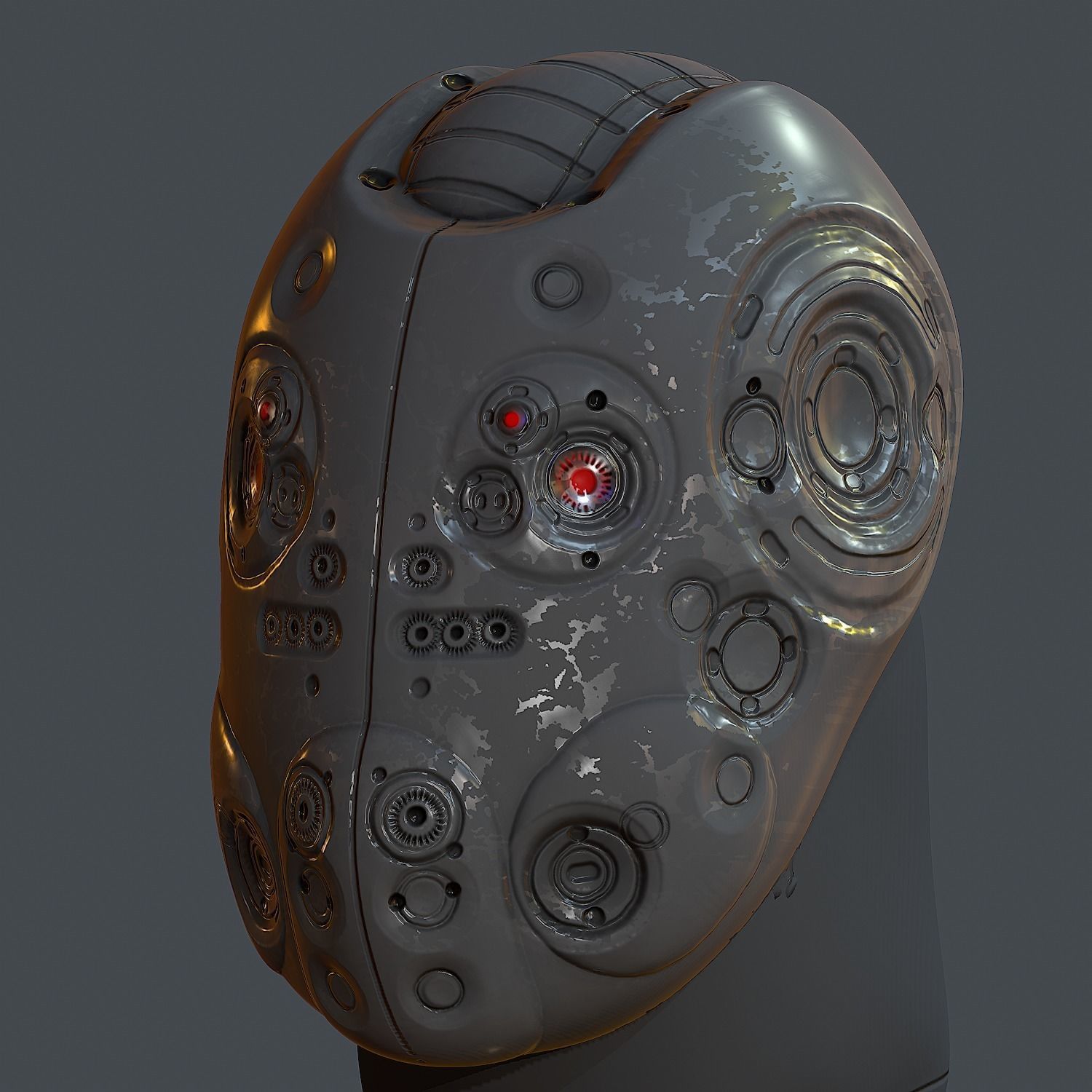 Gas mask helmet 3d model scifi Low-poly Low-poly 3D model_1