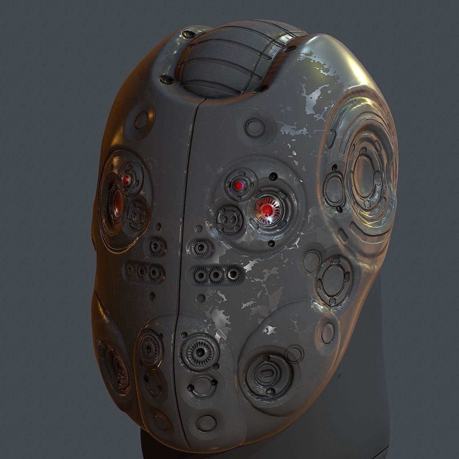 Gas mask helmet 3d model scifi Low-poly Low-poly 3D model_4