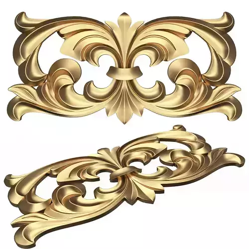 Carved Plaster Molding Decoration 010 Low-poly 3D model