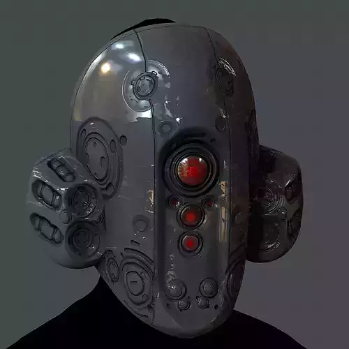 Gas mask helmet 3d model scifi Low-poly 
